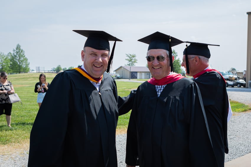 Rend Lake College President, Terry Wilkerson, poses with RLC Board of Trustees Chair Randy Rubenacker.