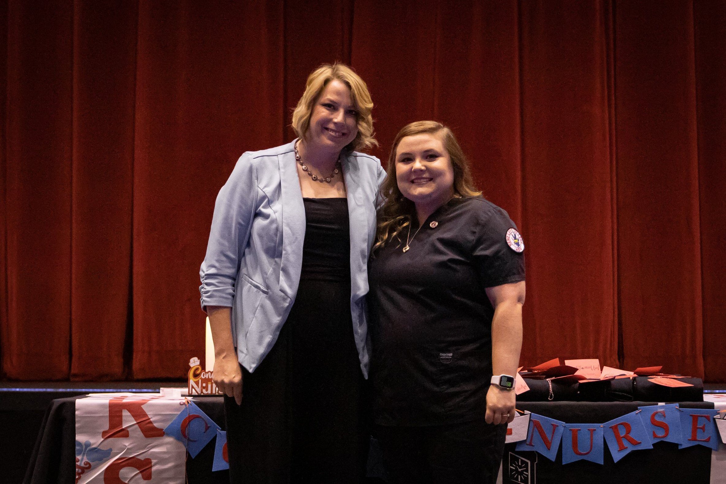 Dr. Tracy Smith, Nursing Instructor, and Tylar Hanson (Bluford)