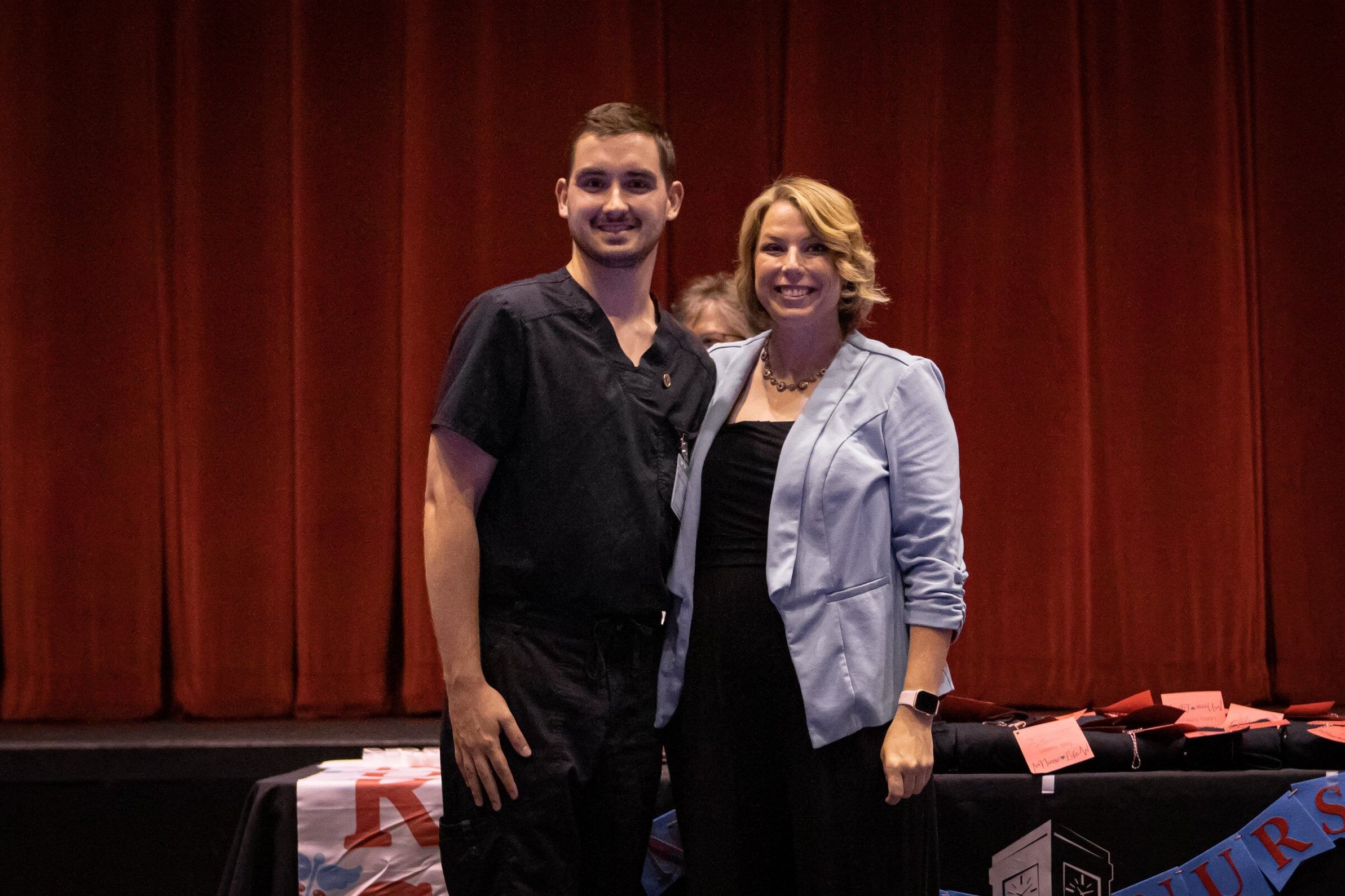 Jacob Uraski (Royalton) and Dr. Tracy Smith, Nursing Instructor