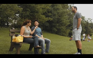 Adam Wainwright plays Roger opposite Jackie Manker and Cody Heuer