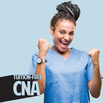 cna tuition free excited nurse sqArtboard 3sq