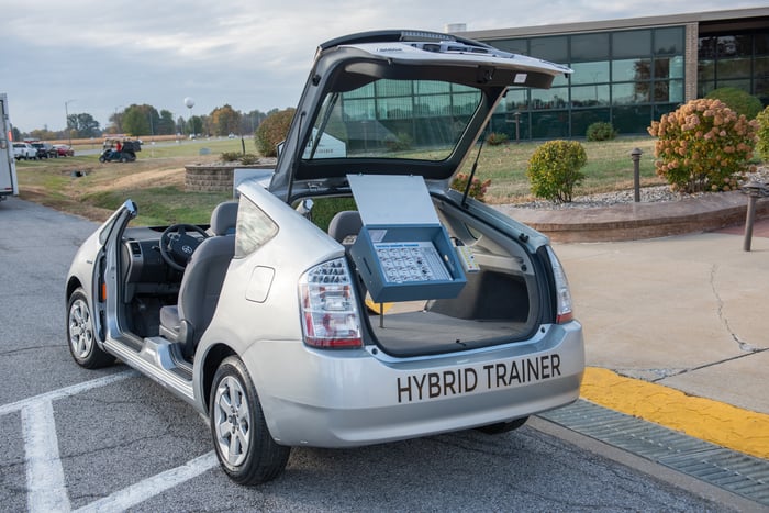 Rend Lake College's hybrid trainer vehicle for the upcoming electric/hybrid automotive program.  