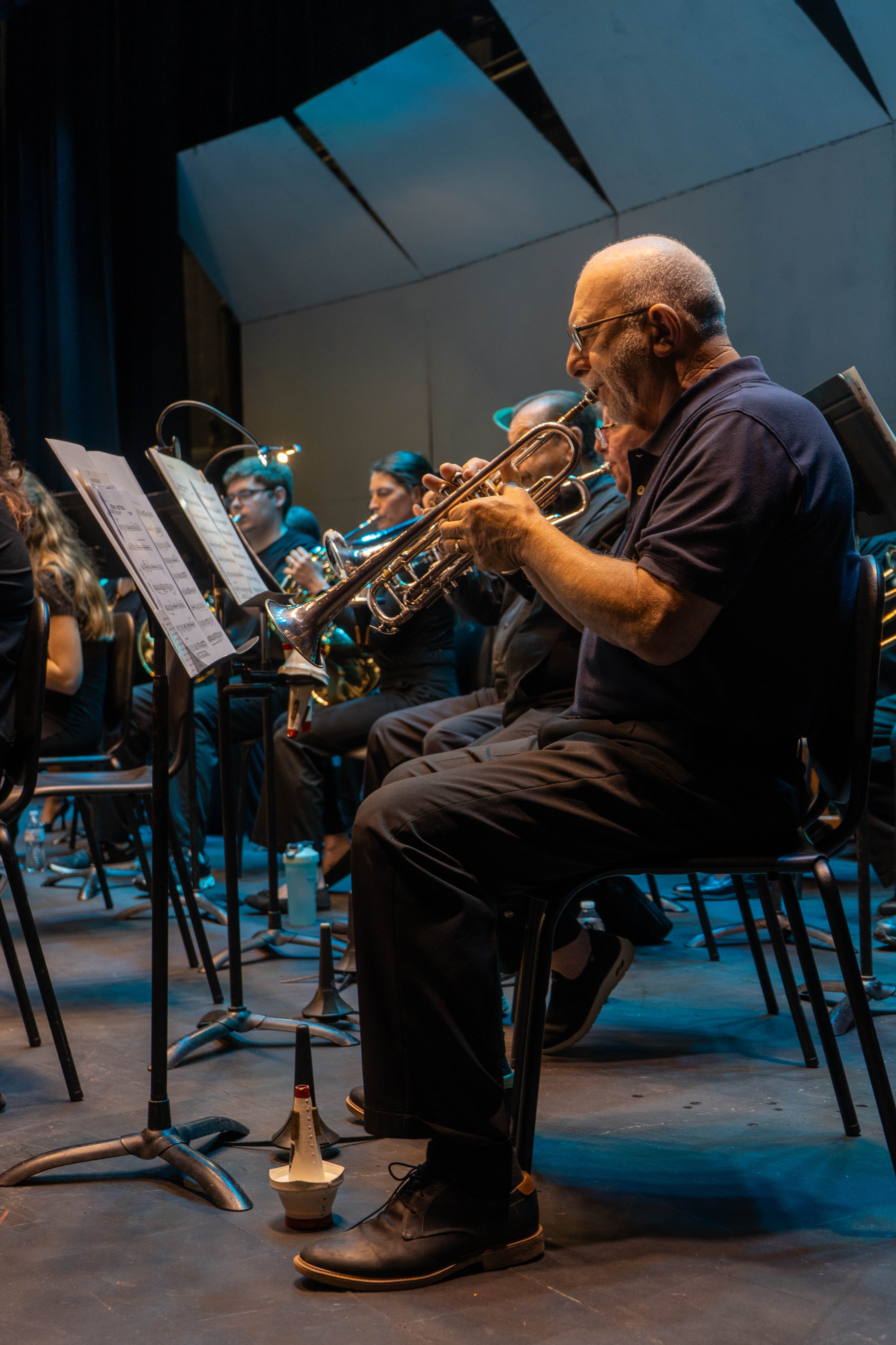  A trumpet player performs with the Rend Lake College concert band during the 2026 Spring Concert: Chiaroscuro.