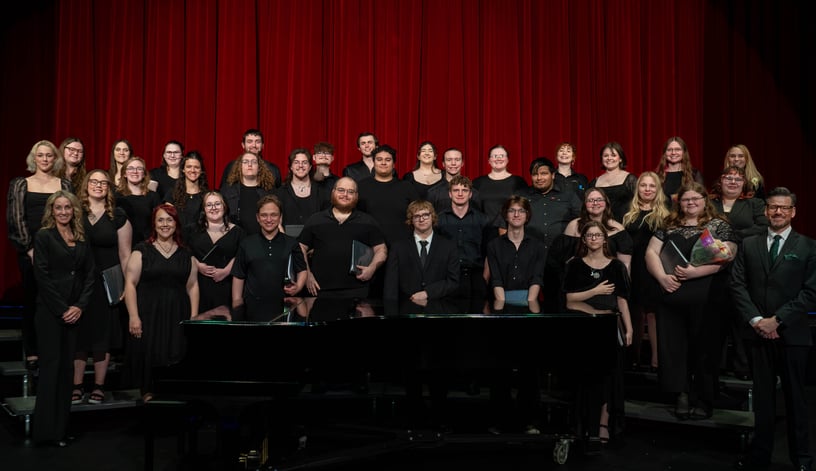 Combined concert choirs of RLC and SIC, directed by Sara Alstat-Sanders and Clinton Cory Garmane.