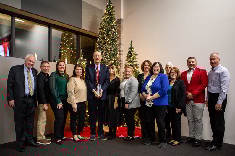 Dauby celebrated by his friends and coworkers at Pinckneyville Community Hospital.