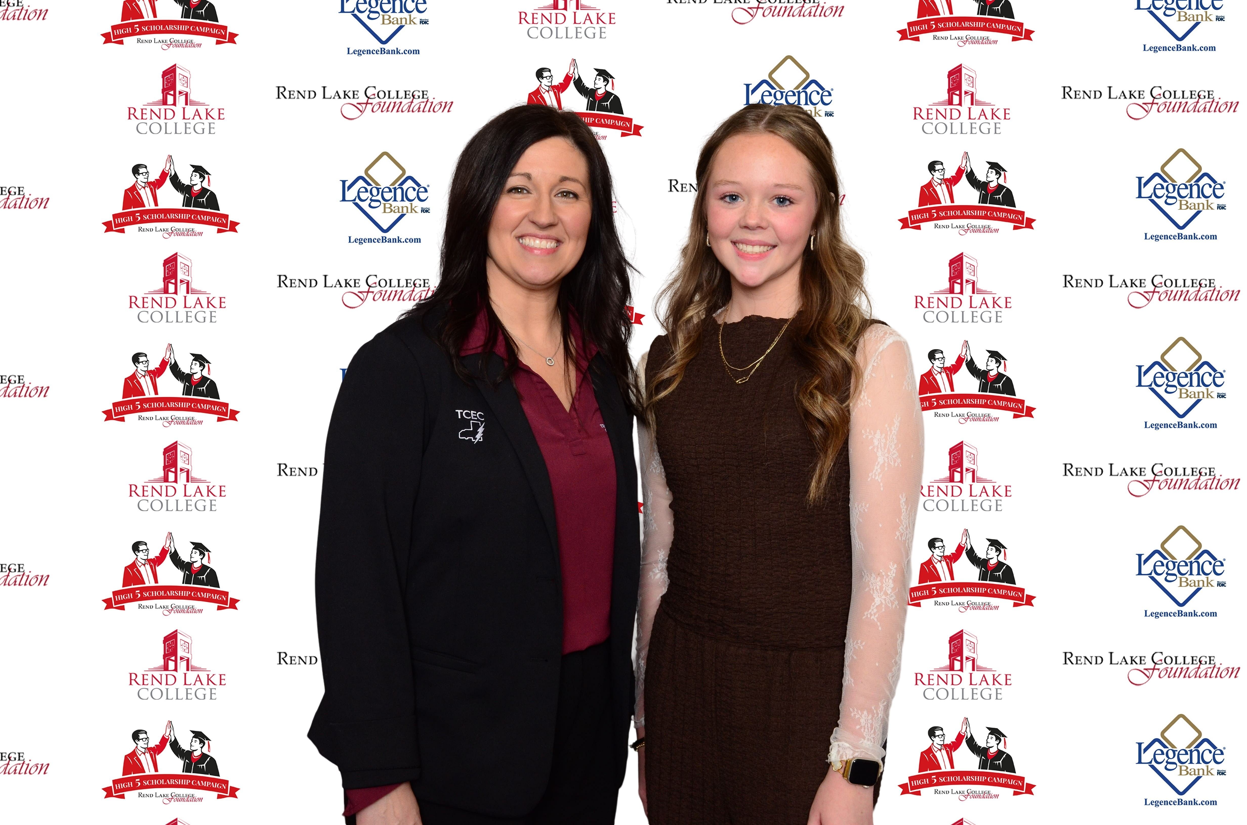 Pictured, (L-R) Scholarship Representative Lynn Hutchison, Scholarship Recipient Addison Minks