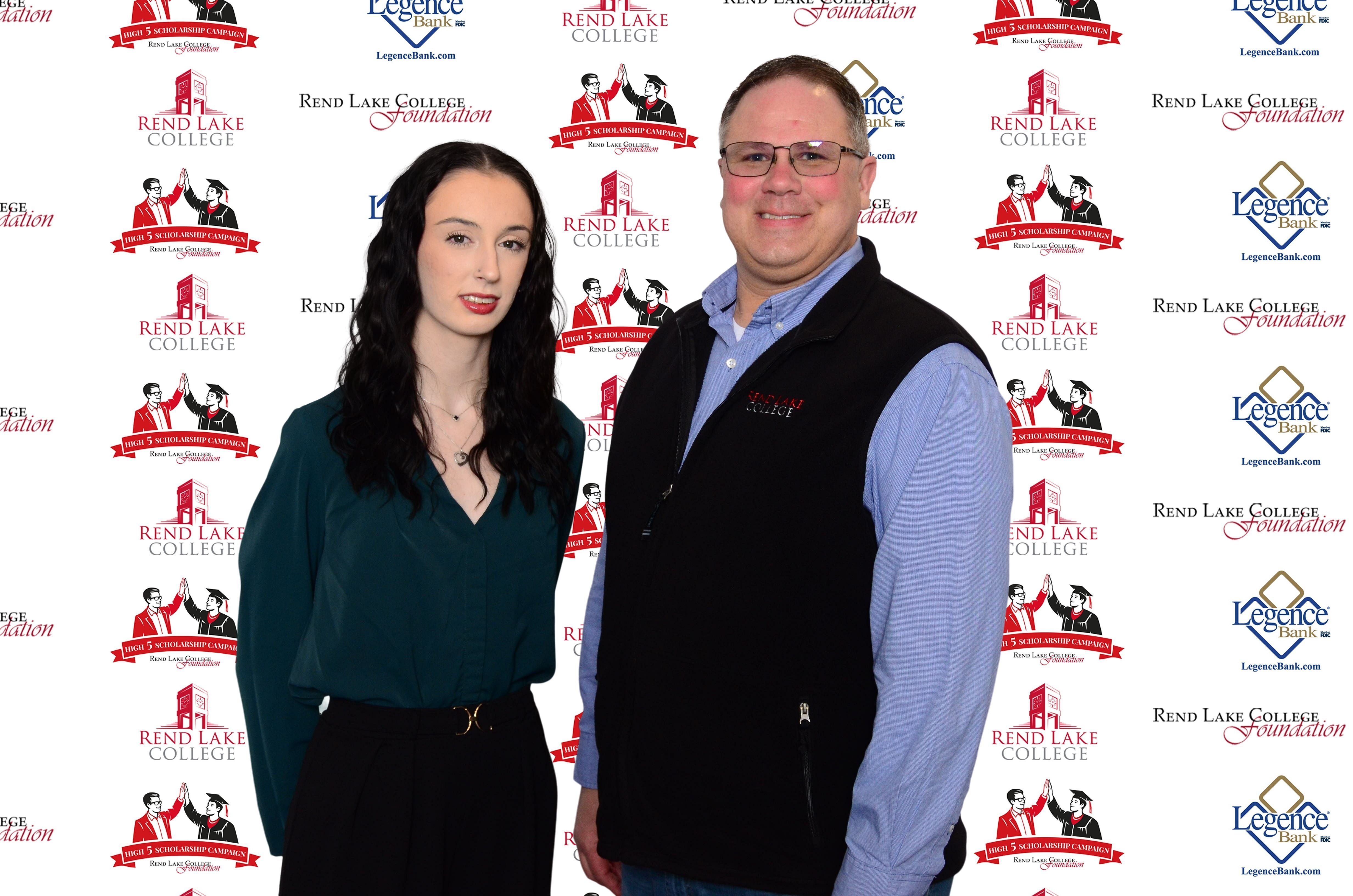 Pictured, (L-R) Scholarship Recipient Alayna Ulrich, Scholarship Representative Buster Leeck