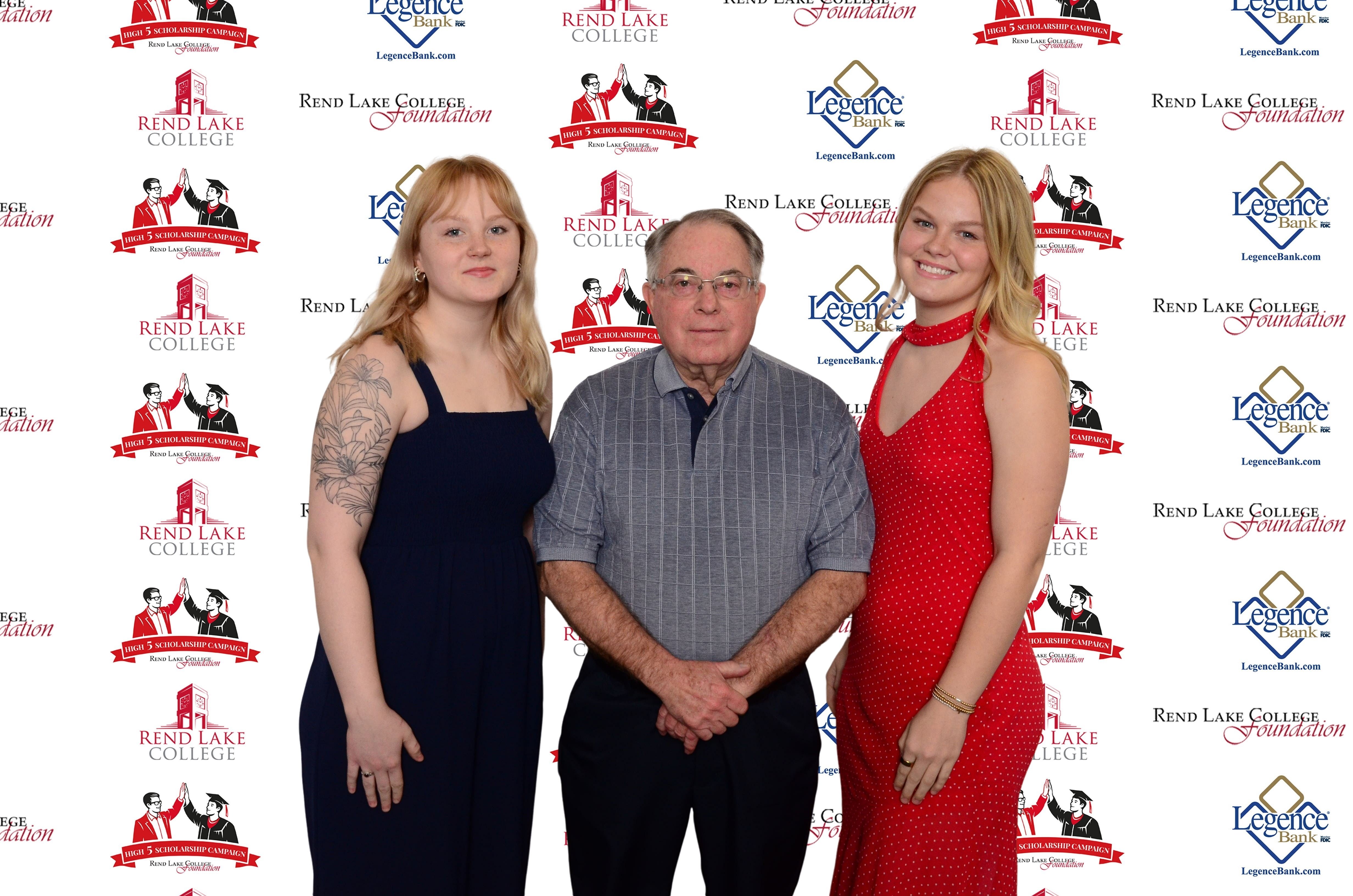 Pictured, (L-R) Scholarship Recipient Mackenzie Duff, Scholarship Representative Terry Swift, Scholarship Recipient Justice Lanham