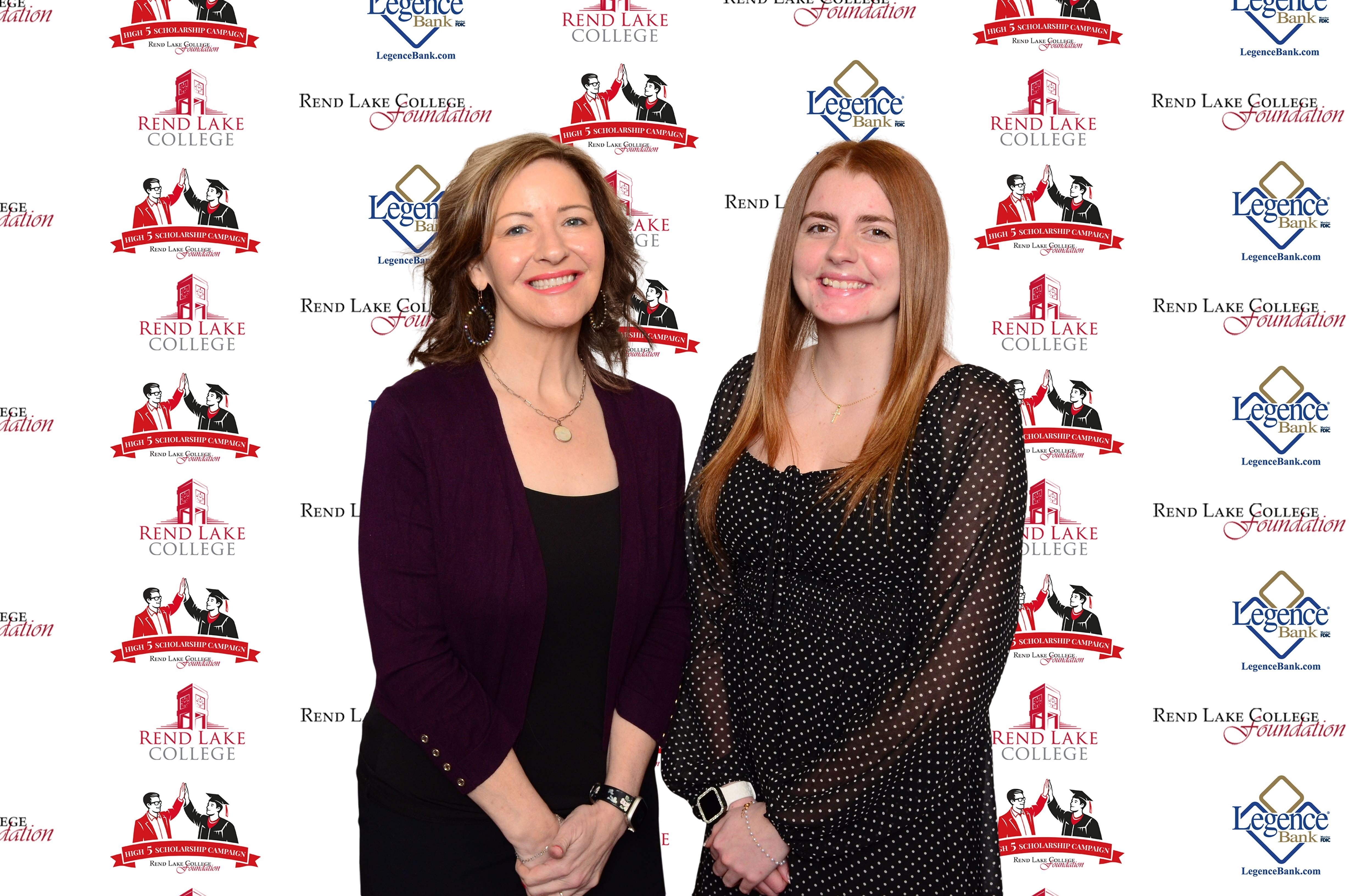 Pictured, (L-R) Scholarship Representative Desire Stumpf, Scholarship Recipient Jayla Dees