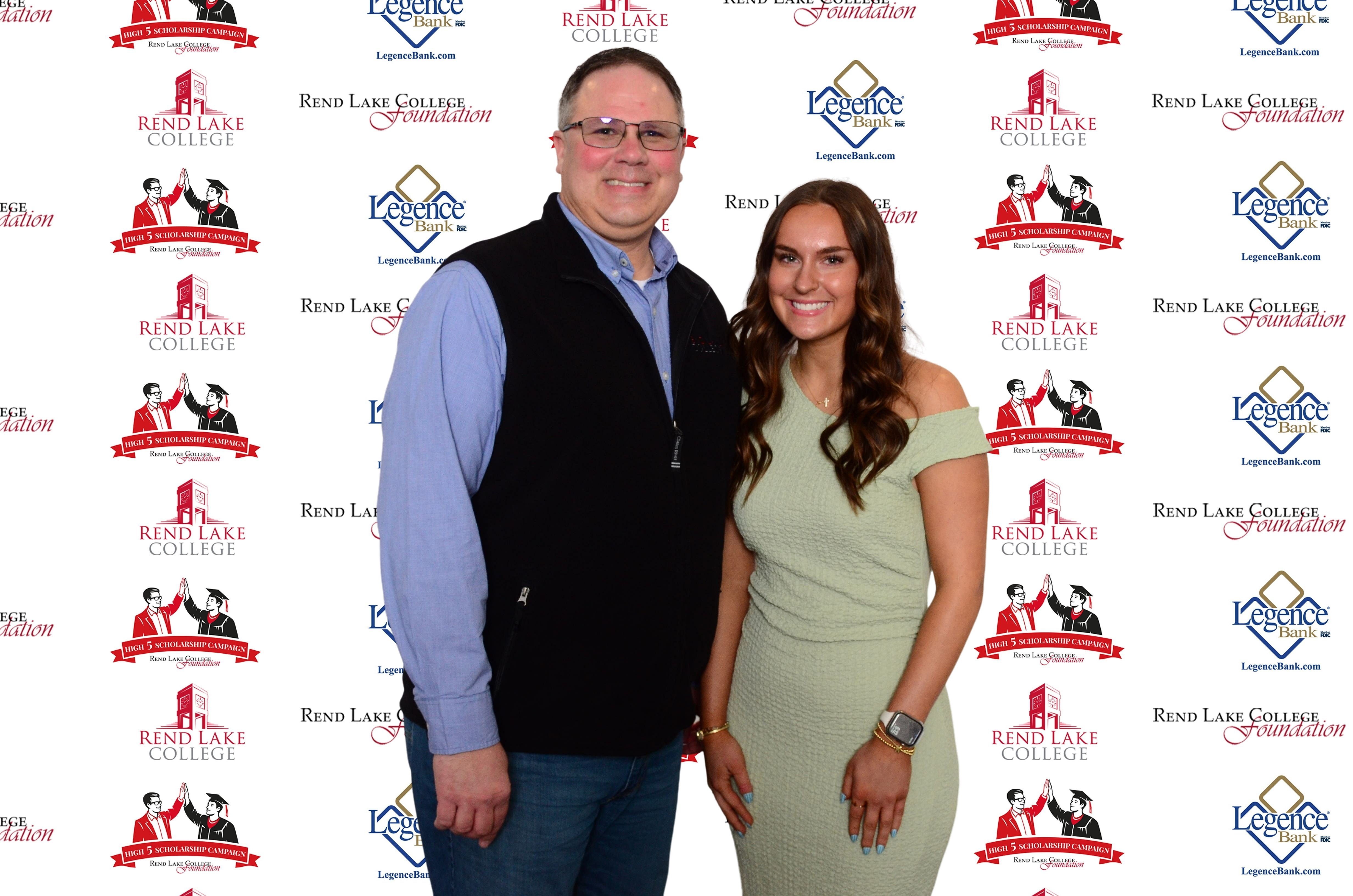 Pictured, (L-R) Scholarship Representative Buster Leeck, Scholarship Recipient Kadence Kujawa