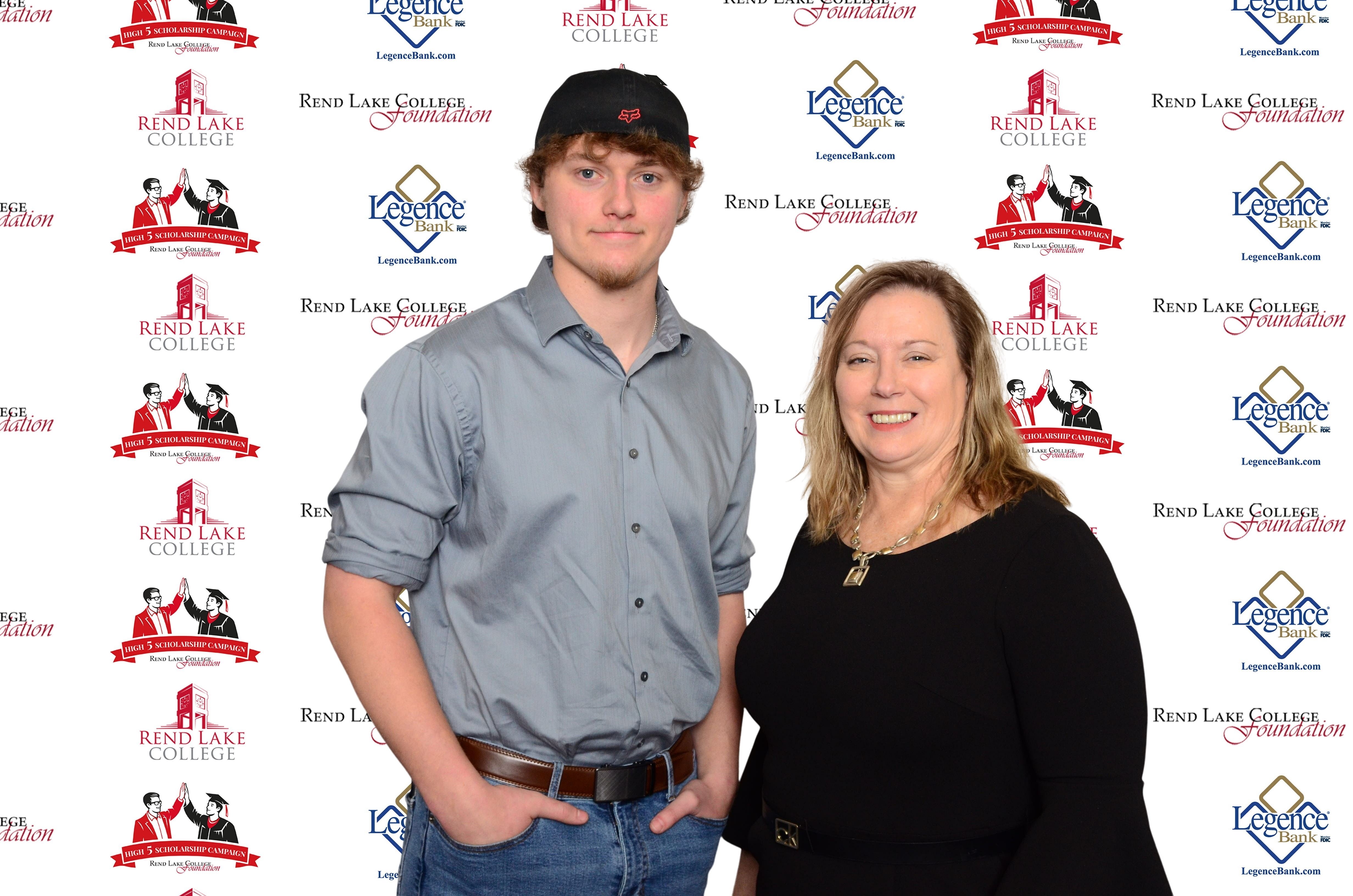 Pictured, (L-R) Scholarship Recipient Cruze Przygoda, Scholarship Representative Andrea Banach
