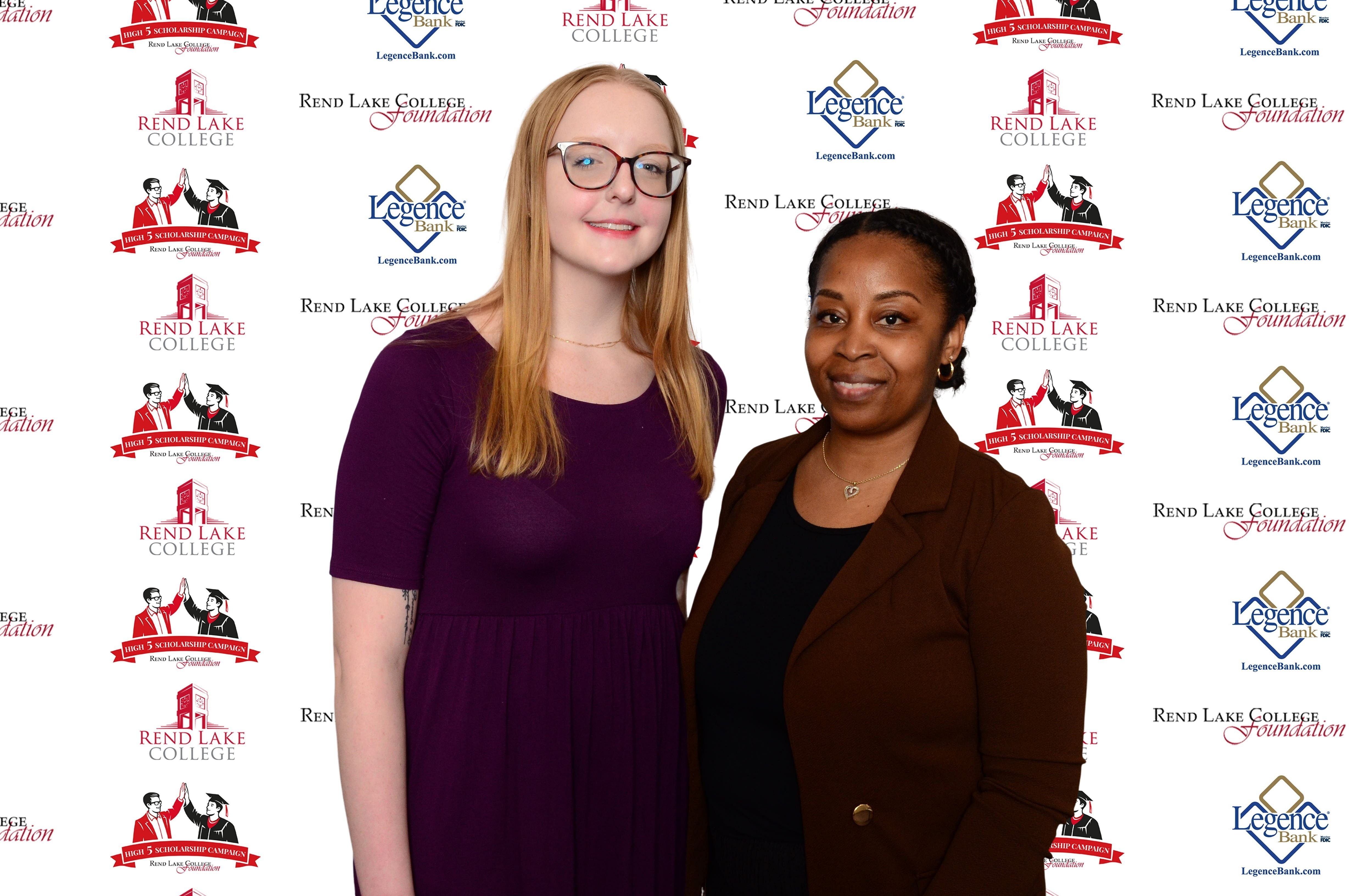 Pictured, (L-R) Scholarship Recipient Madison McConnaughay, Scholarship Representative Kyrah James