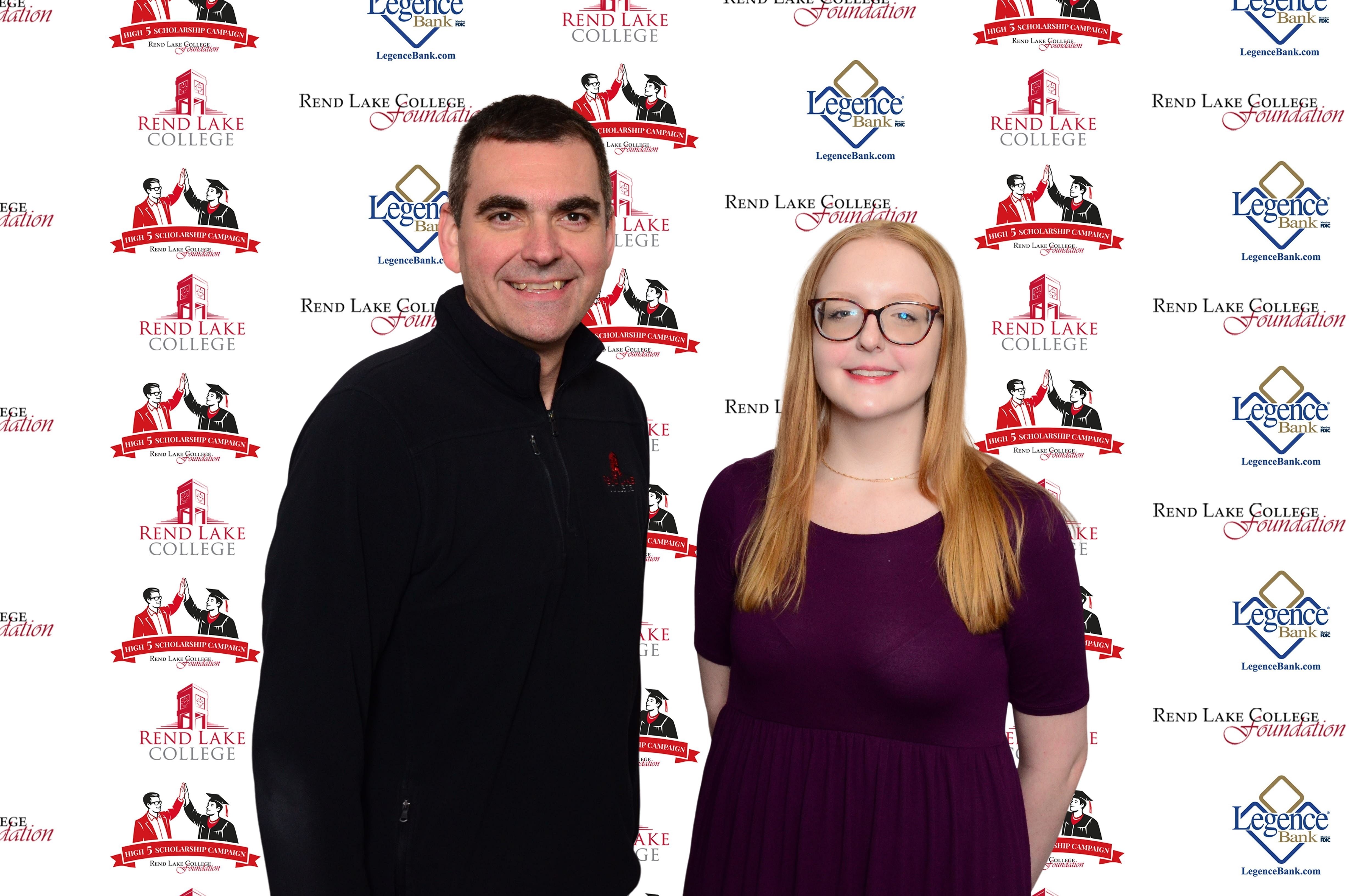Pictured, (L-R) Scholarship Representative Chad Copple, Scholarship Recipient Madison McConnaughay