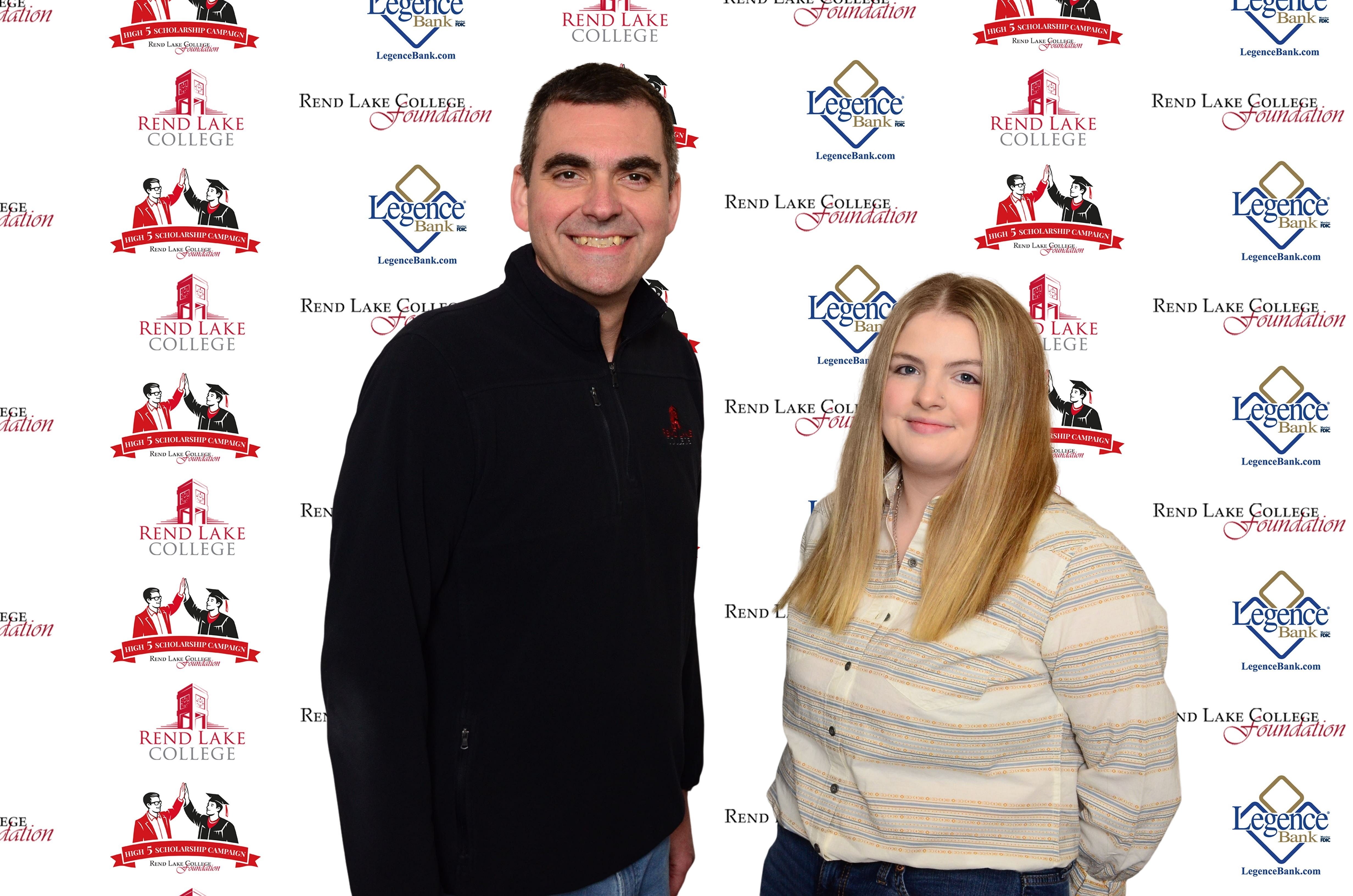 Pictured ,(L-R) Scholarship Representative Chad Copple, Scholarship Recipient Madyson Miller