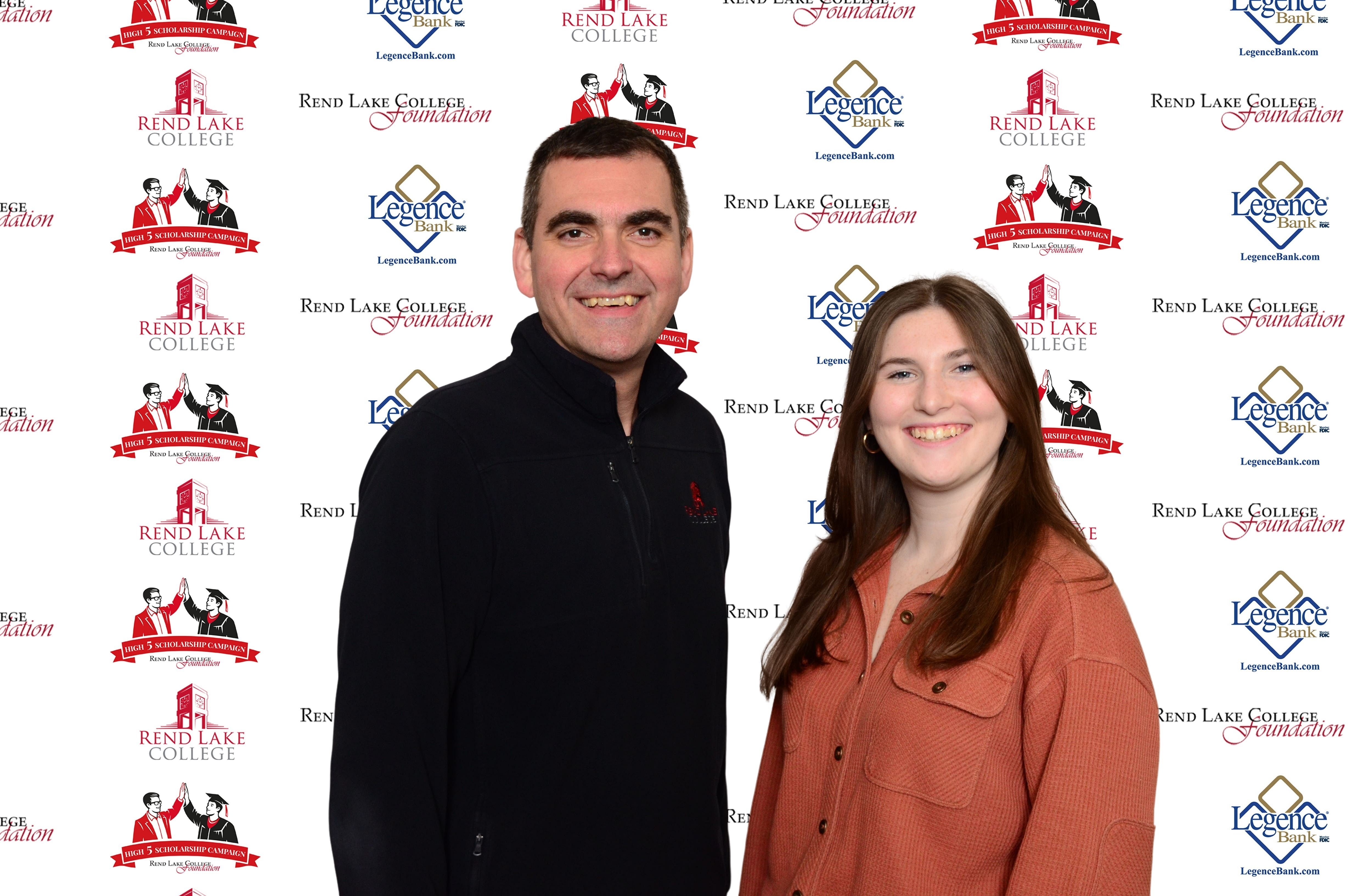 Pictured, (L-R) Scholarship Representative Chad Copple, Scholarship Recipient Amelia Webb