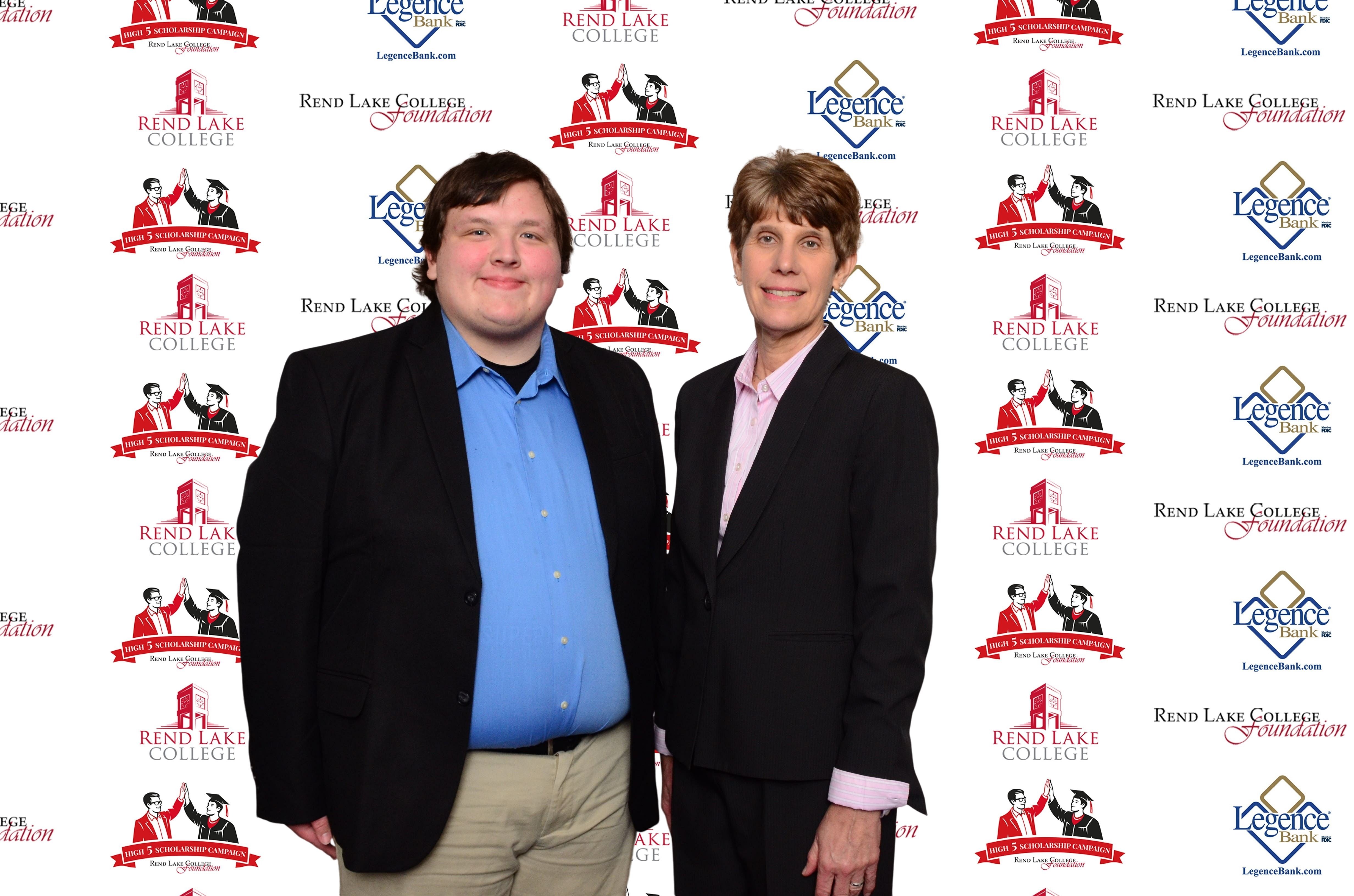 Pictured, (L-R) Scholarship Recipient Caleb Russell, Scholarship Representative Trish Reed