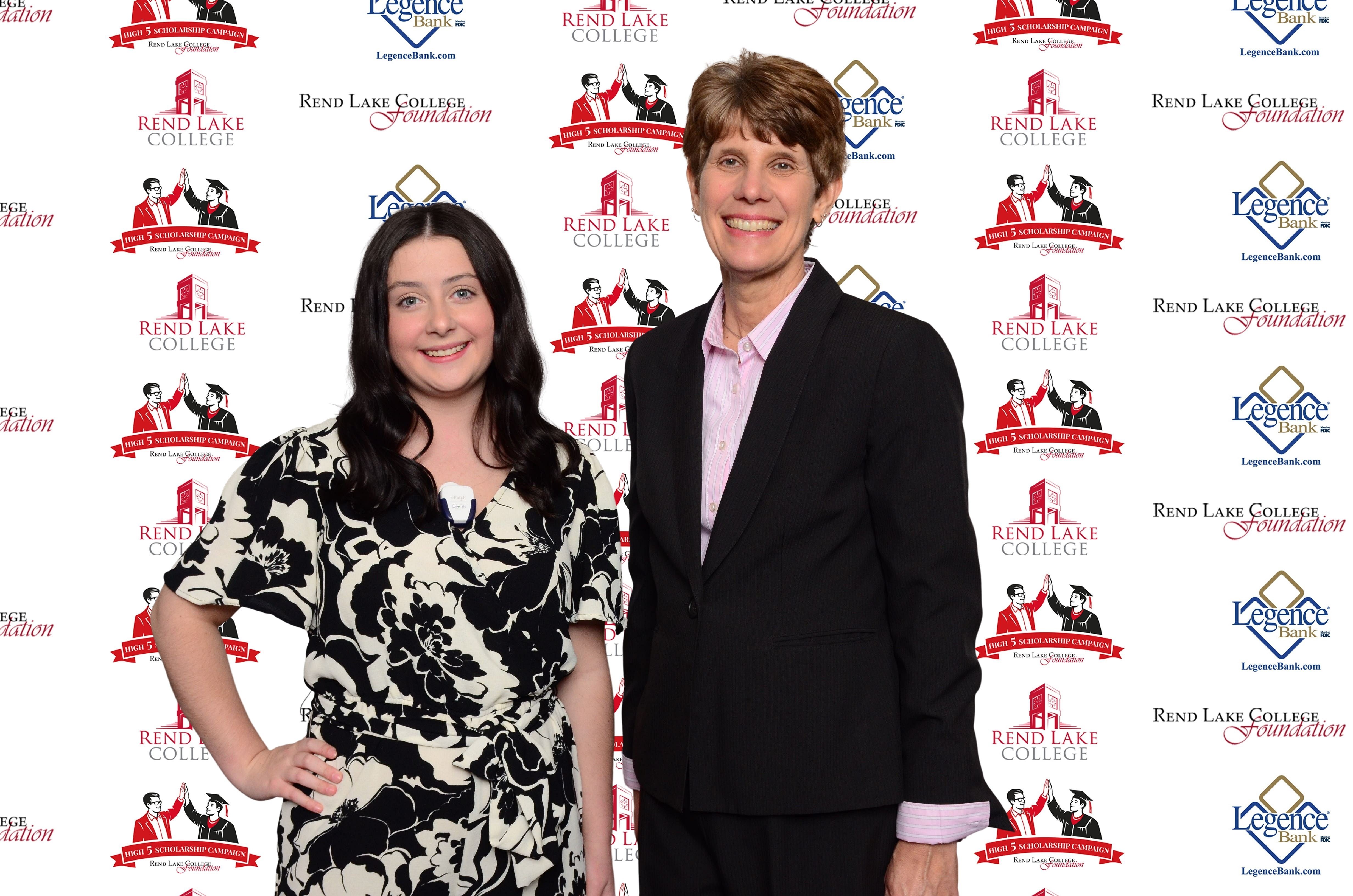 Pictured, (L-R) Scholarship Recipient Emri Kirk, Scholarship Representative Trish Reed