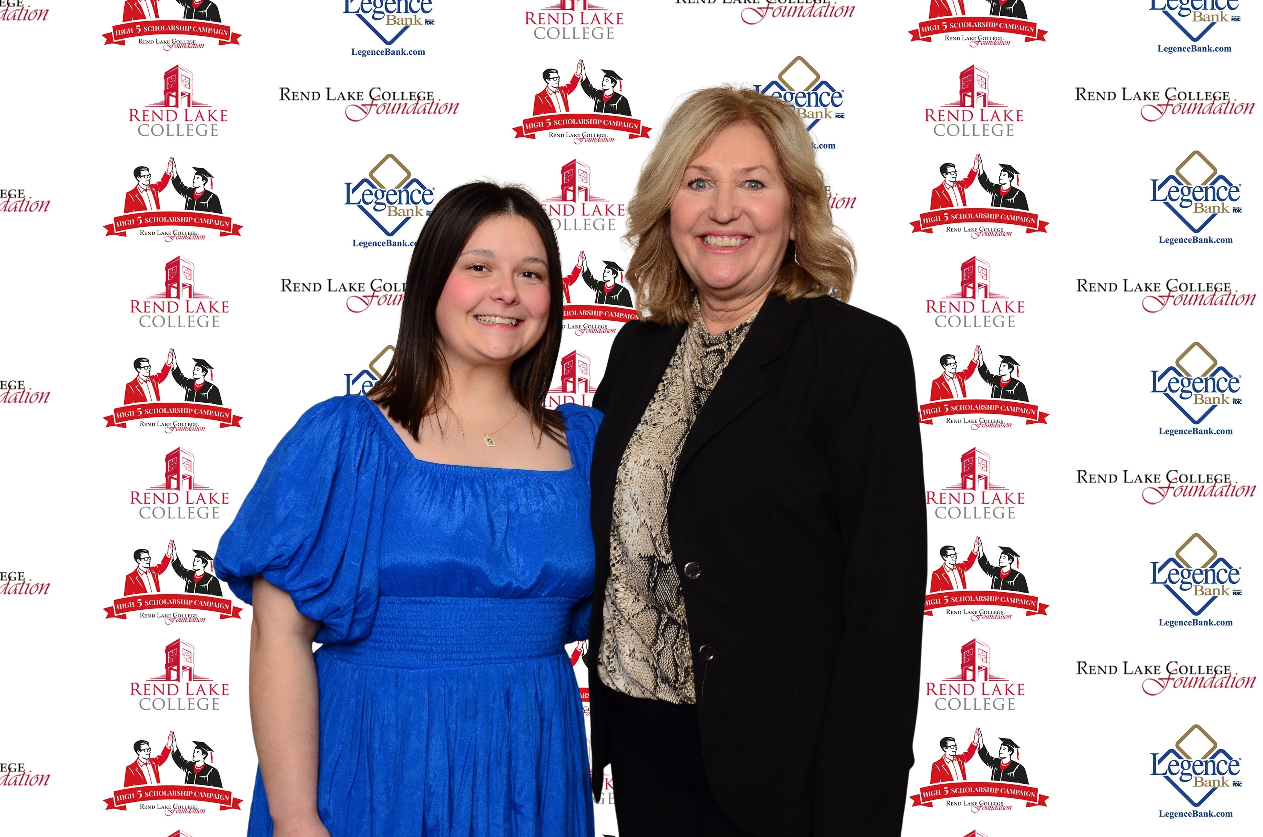 Pictured ,(L-R) Scholarship Recipient Carly Holman, Scholarship Representative Pat Kern