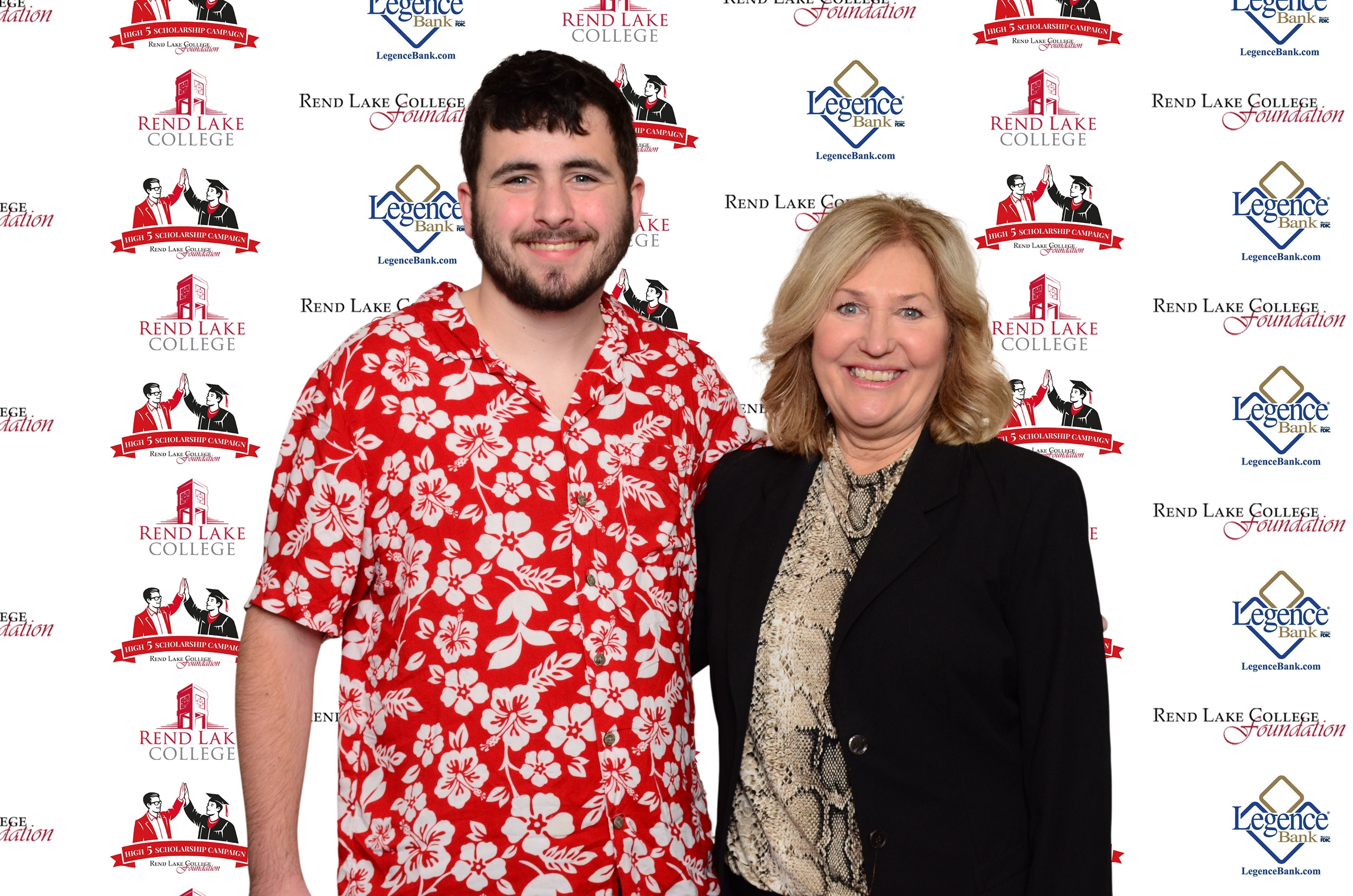 Pictured, (L-R) Scholarship Recipient Makai Teriet, Scholarship Representative Pat Kern