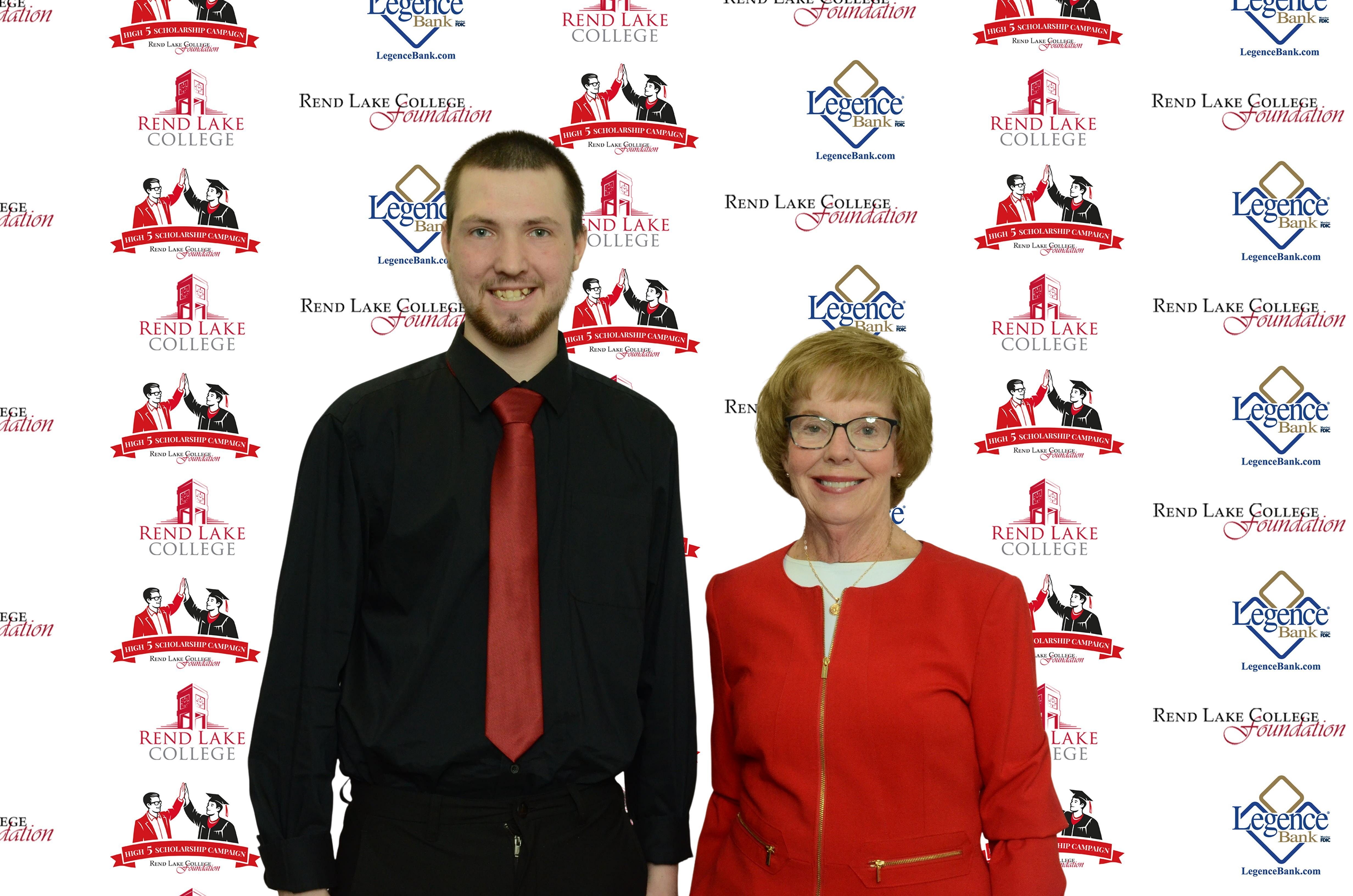 Pictured, (L-R) Scholarship Recipient David Stanley, Scholarship Representative Mary Ellen Aiken