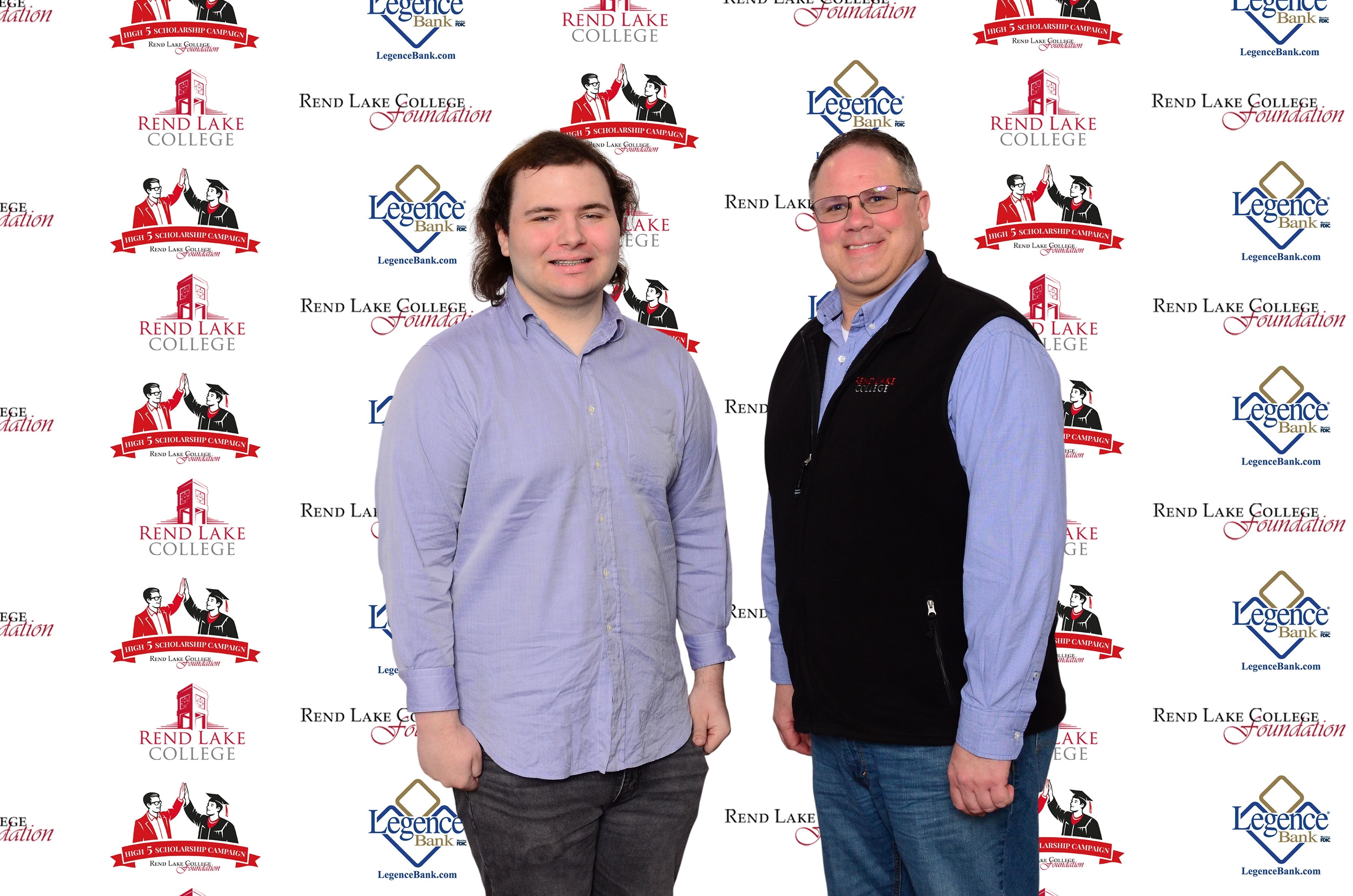 Pictured, (L-R) Scholarship Recipient Kamden Hartmen, Scholarship Representative Buster Leeck