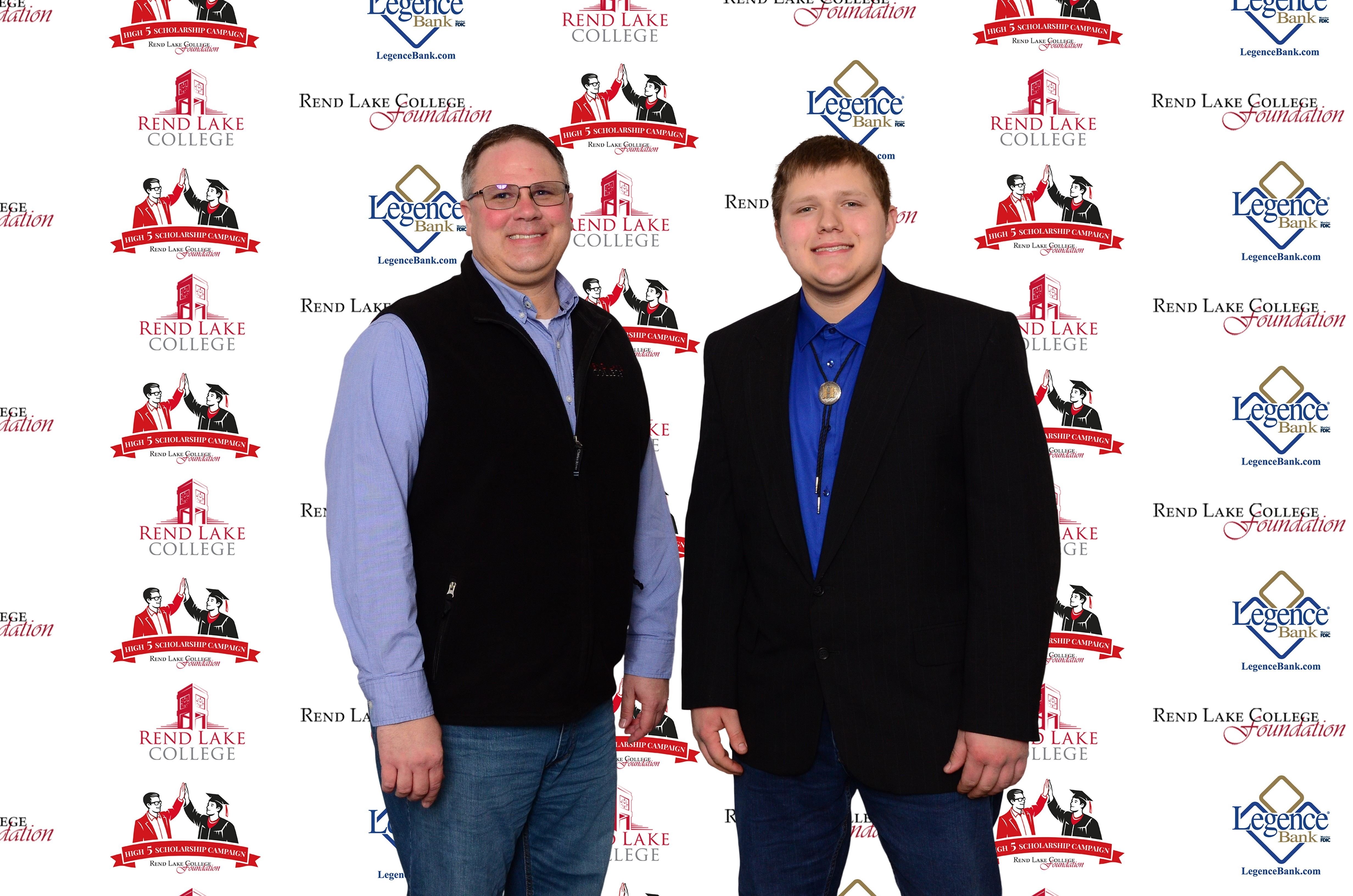 Pictured, (L-R) Scholarship Representative Buster Leeck, Scholarship Recipient Henry Ruppert