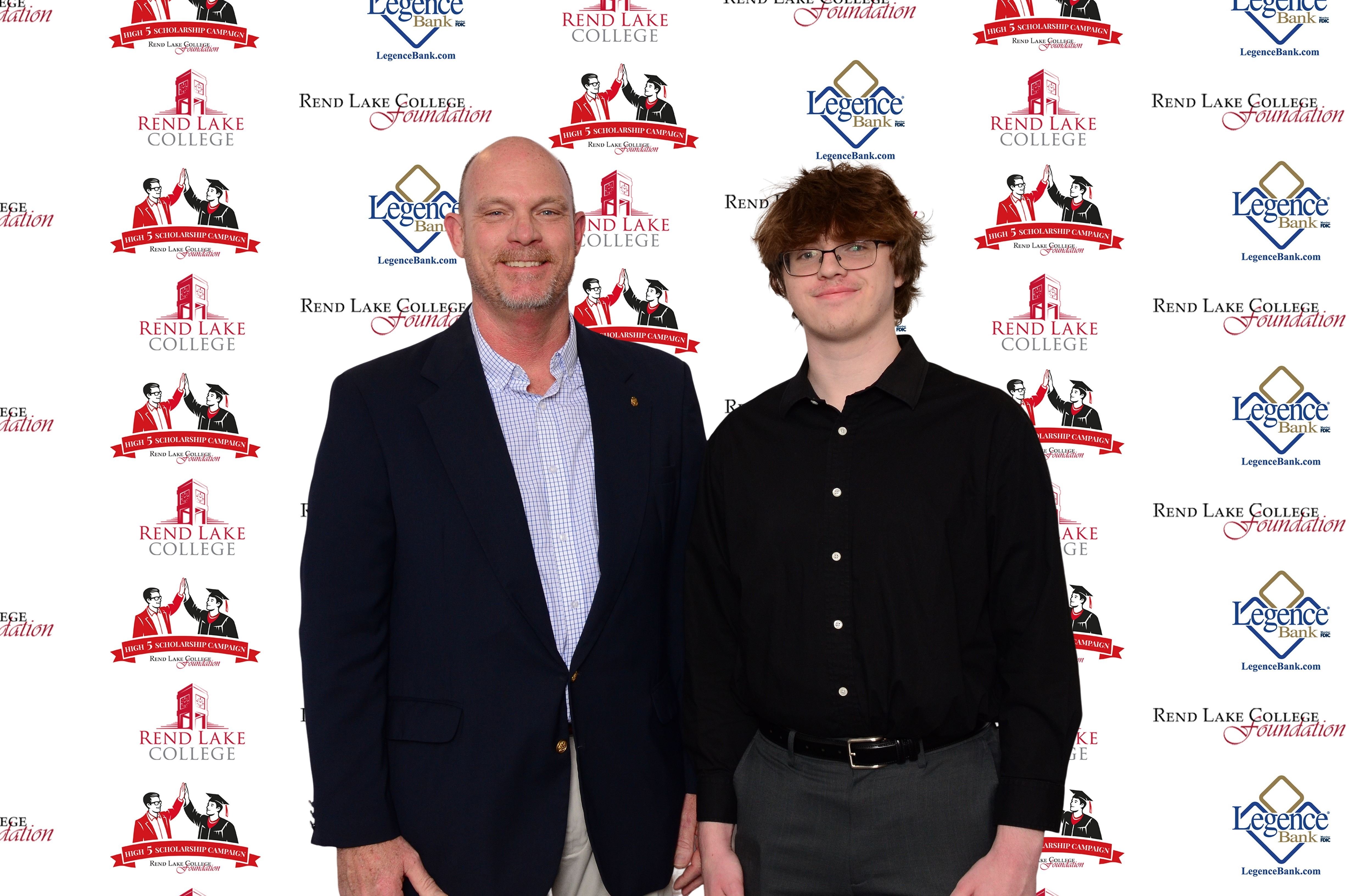 Pictured, (L-R) Scholarship Representative Mark Dillon, Scholarship Recipient Trenton Rose