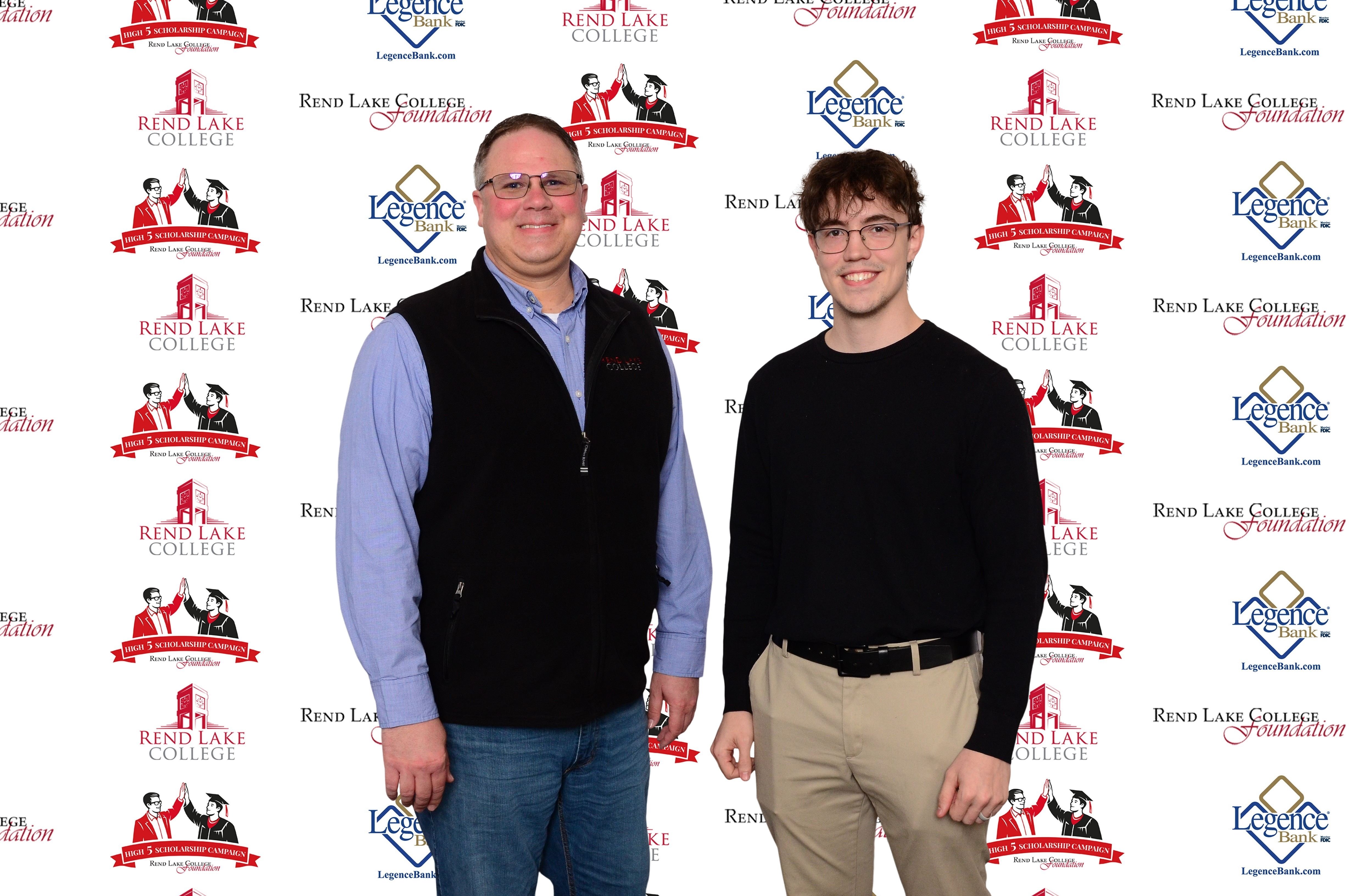 Pictured, (L-R) Scholarship Representative Buster Leeck, Scholarship Recipient Michael Parks
