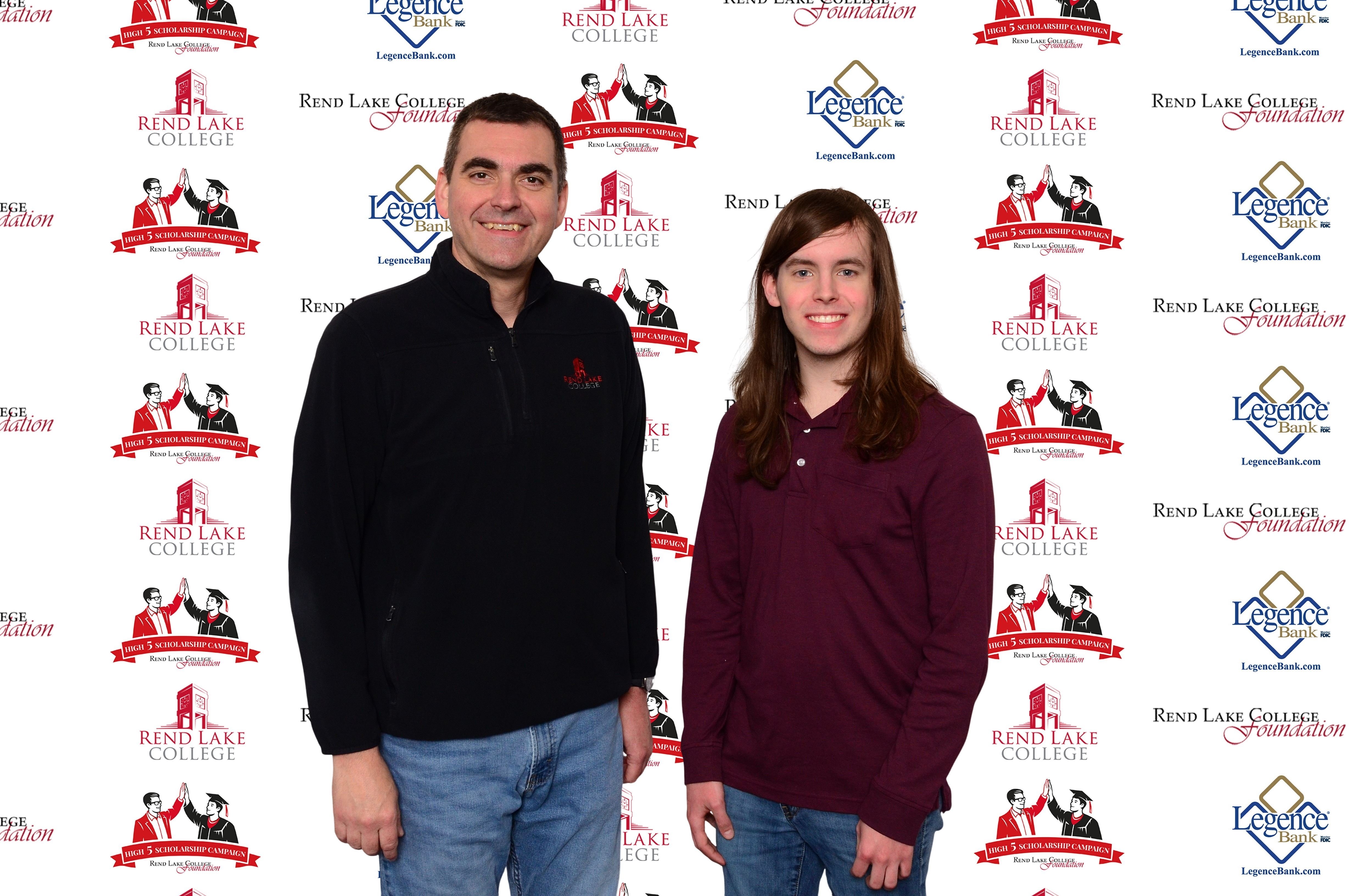 Picutred, (L-R) Scholarship Representative Chad Copple, Scholarship Recipient Bryce Eubanks