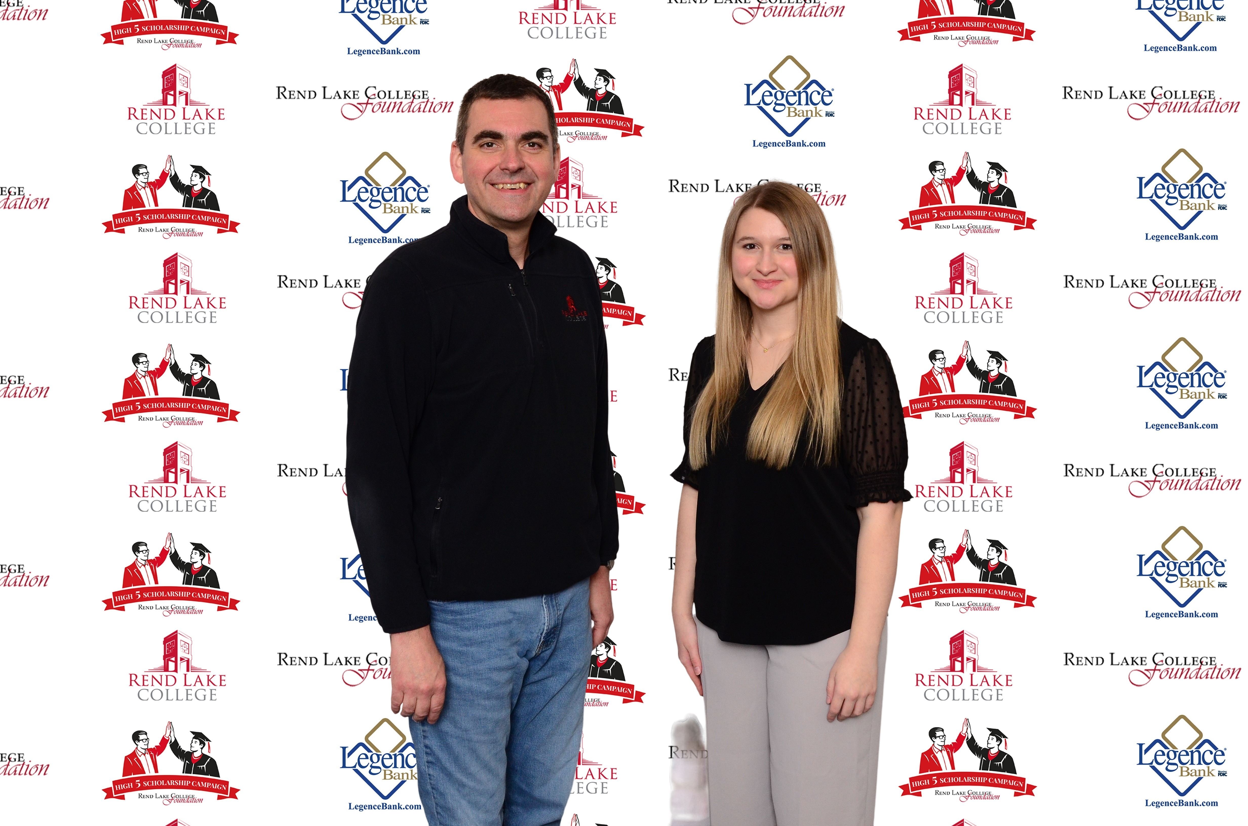 Pictured, (L-R) Scholarship Representative Chad Copple, Scholarship Recipient Emma Cooper