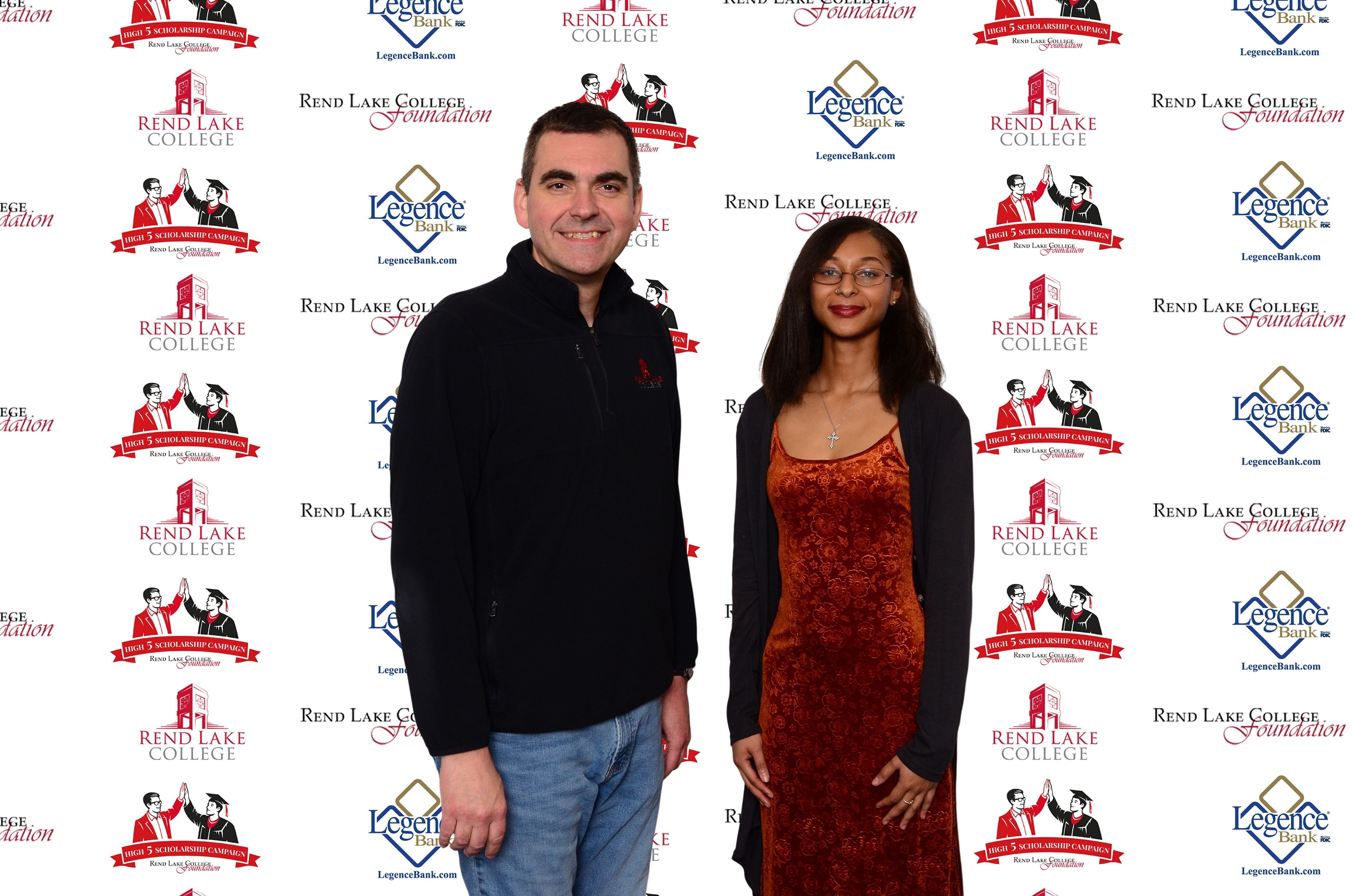 Pictured, (L-R) Scholarship Representative Chad Copple, Scholarship Recipient Trinity Hyte