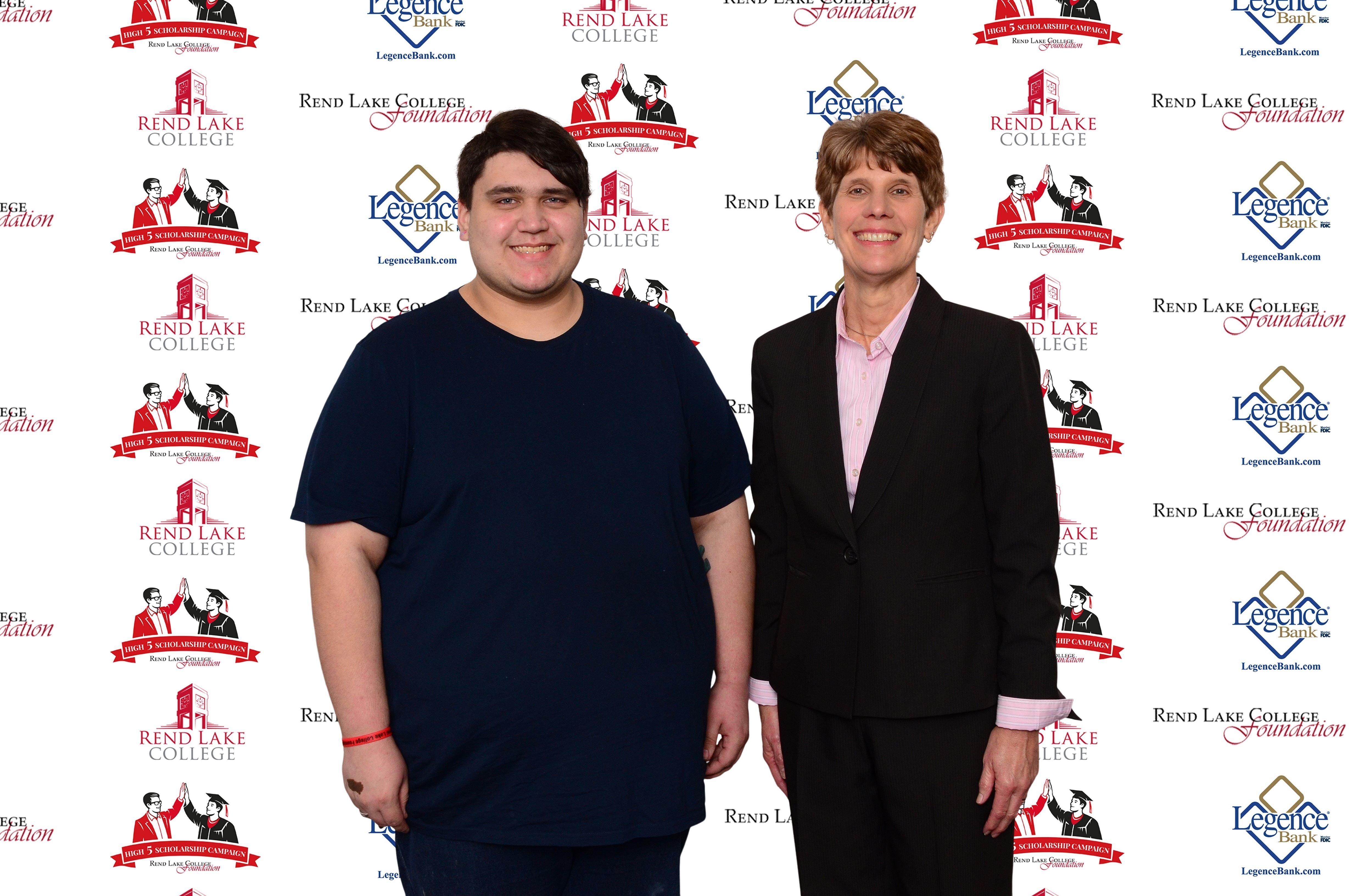 Pictured, (L-R):&nbsp; Scholarship Recipient Bradlee Guthrie, Scholarship Representative Trish Reed
