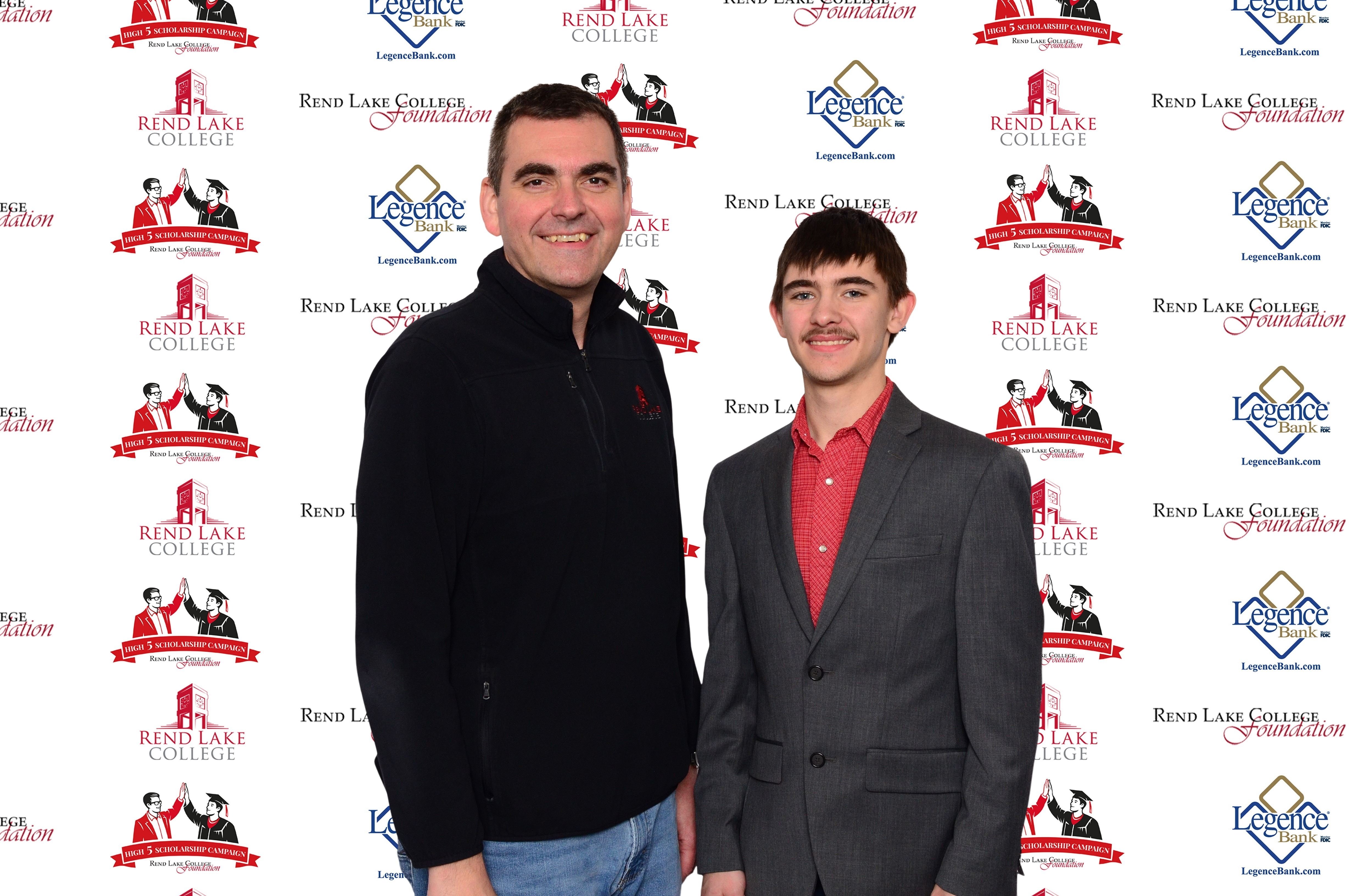 Pictured, (L-R) Scholarship Representative Chad Copple, Scholarship Recipient Landen Catron