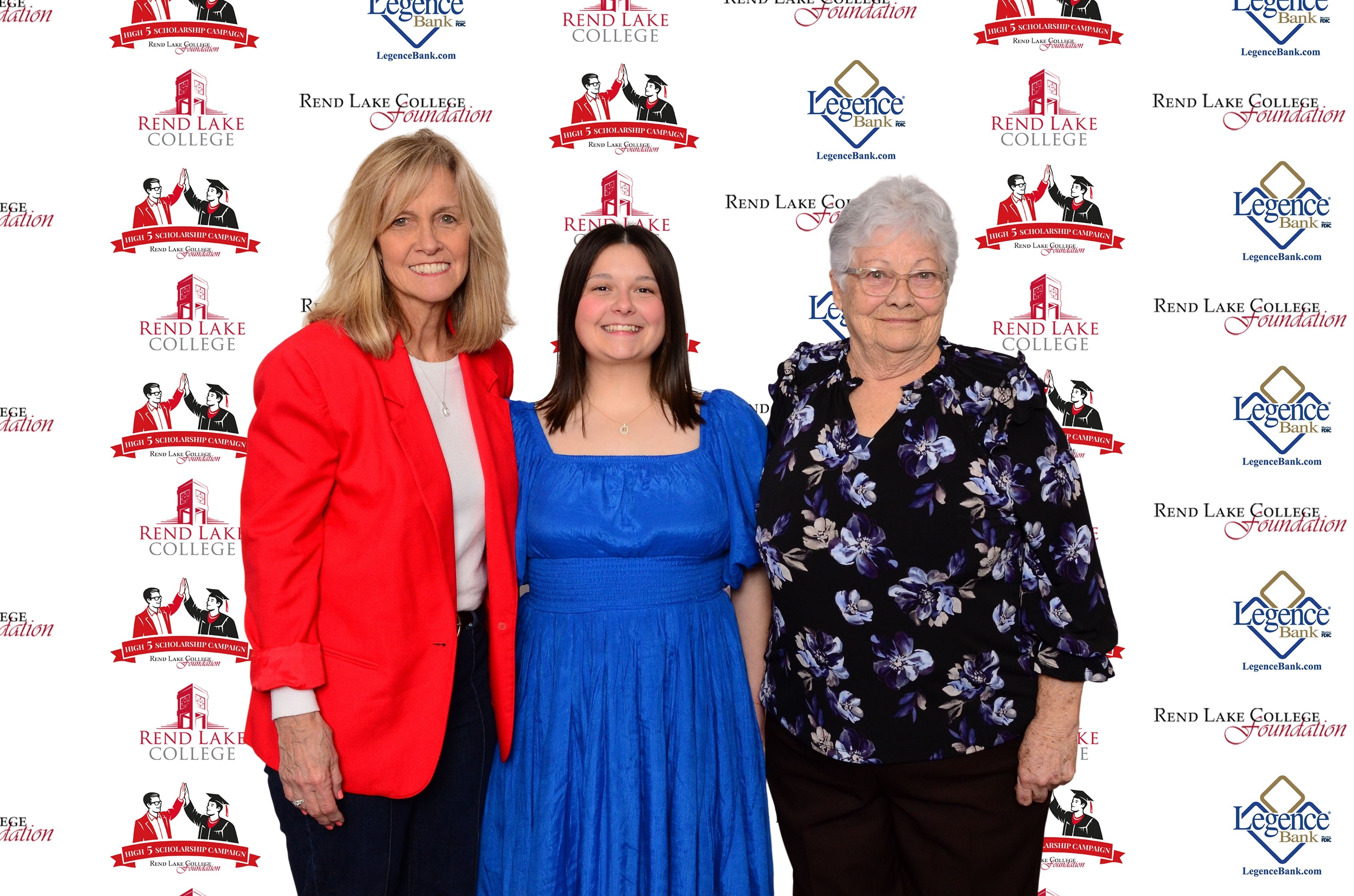 Pictured, (L-R)&nbsp; Scholarship Representative Linda Smith, Scholarship Recipient Carly Holman, Scholarship Representative Virgina Smith
