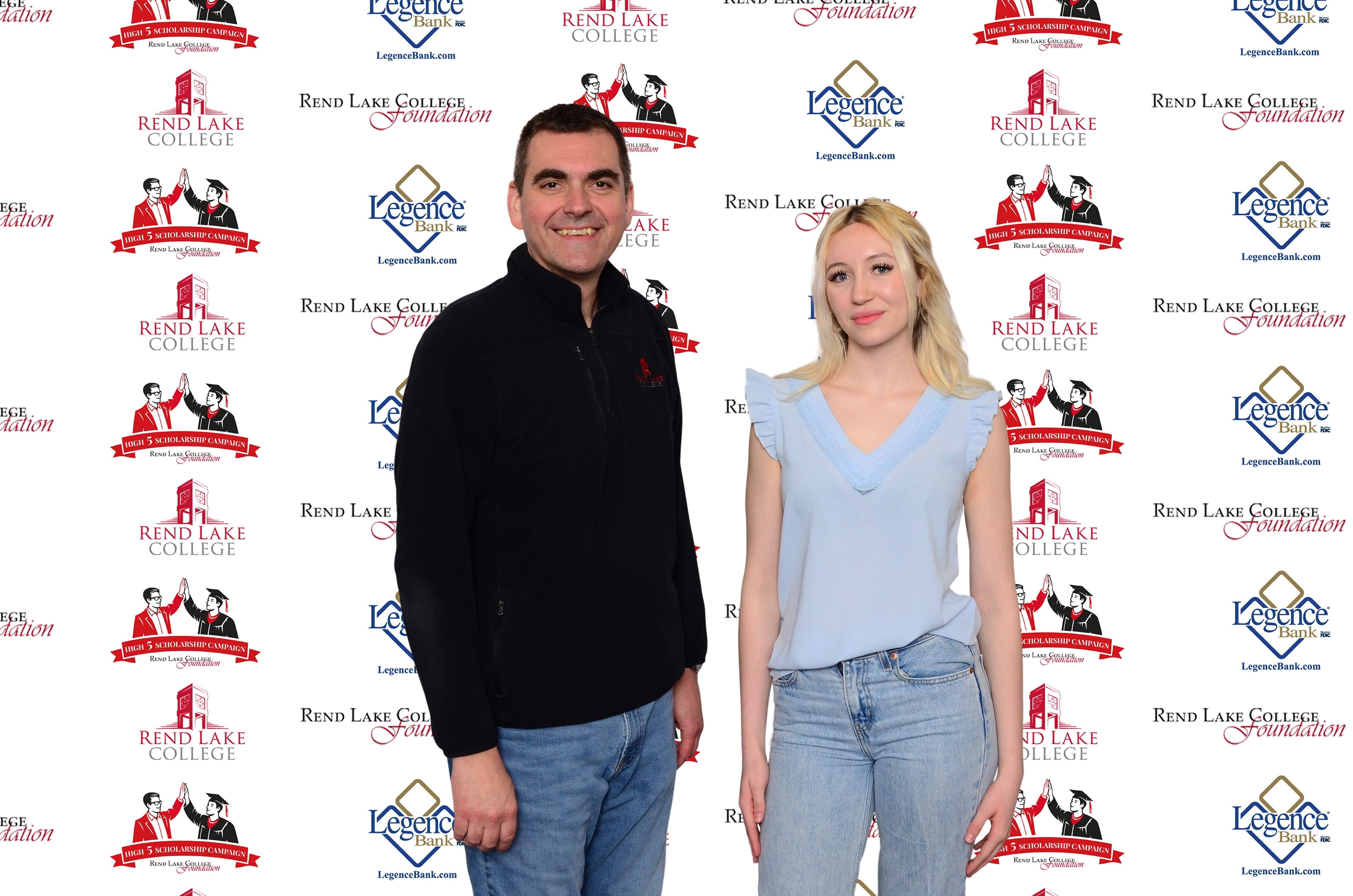 Pictured, (L-R) Scholarship Representative Chad Copple, Scholarship Recipient Minna Smith