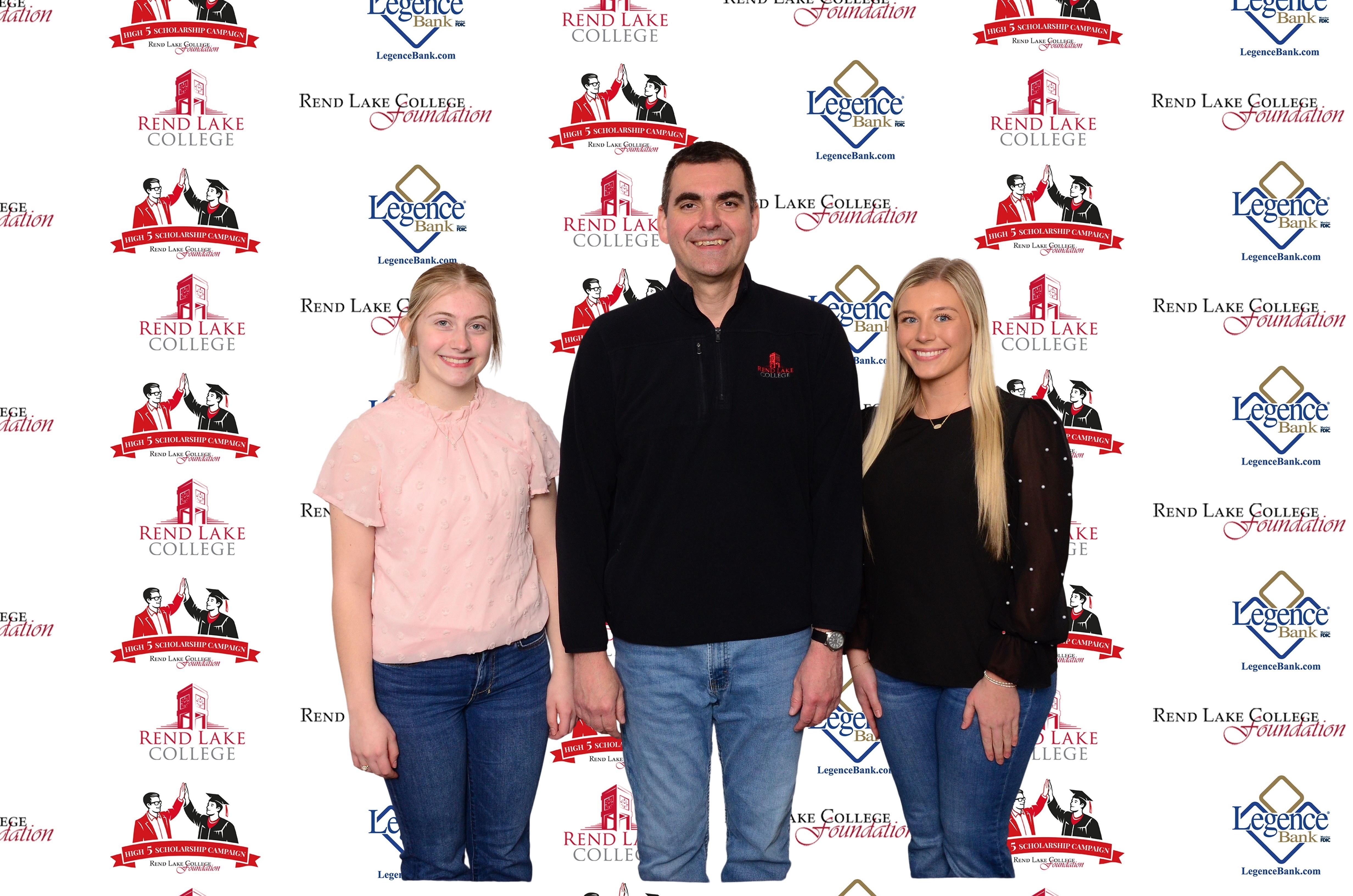 Pictured, (L-R) Scholarship Recipient Brylynn Wallace, Scholarship Representative Chad Copple, Scholarship Recipient Josie Greenwalt