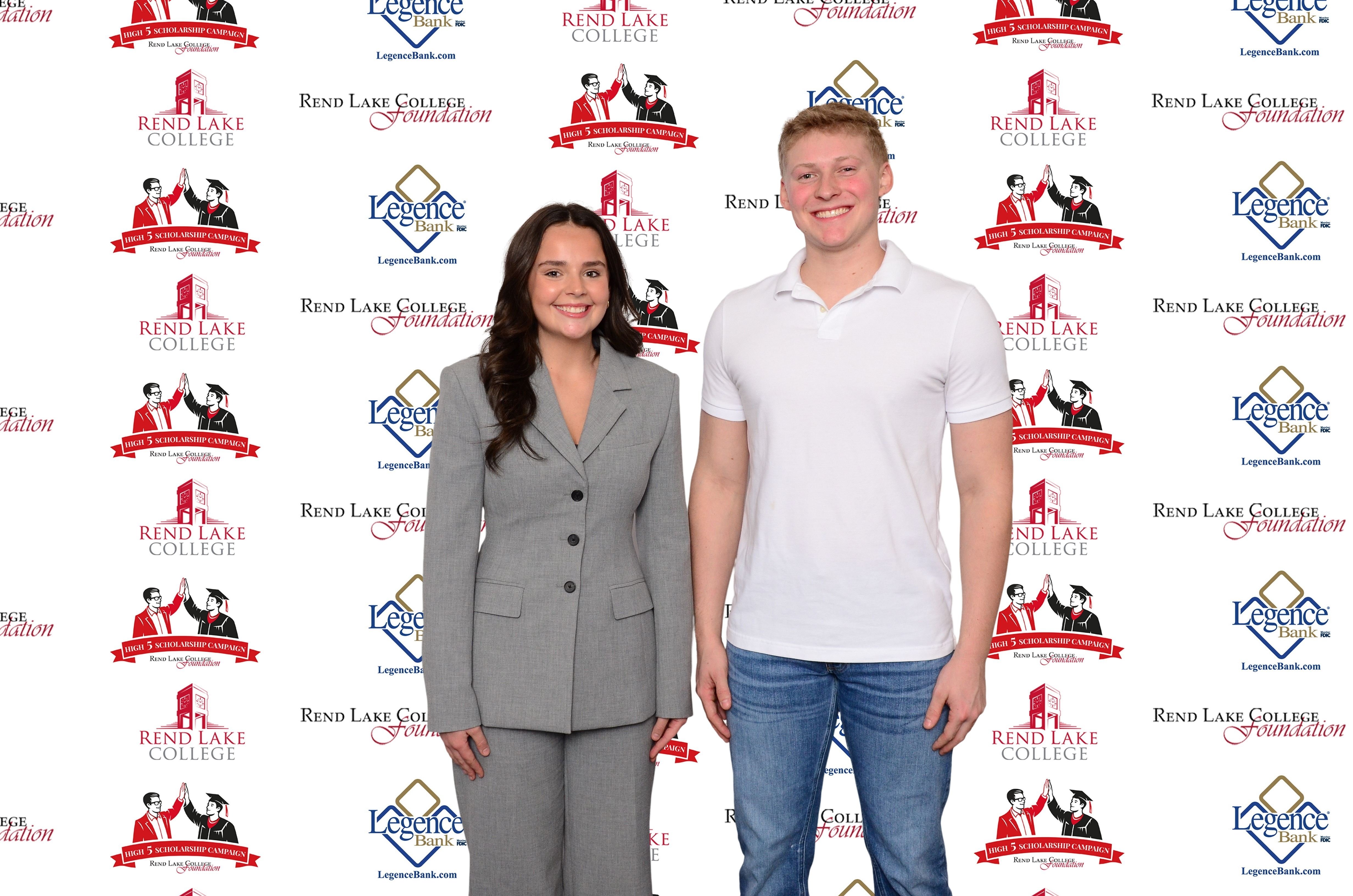 Pictured, (L-R) Scholarship Representative Olivia Drew, Scholarship Recipient Sawyer Lusby