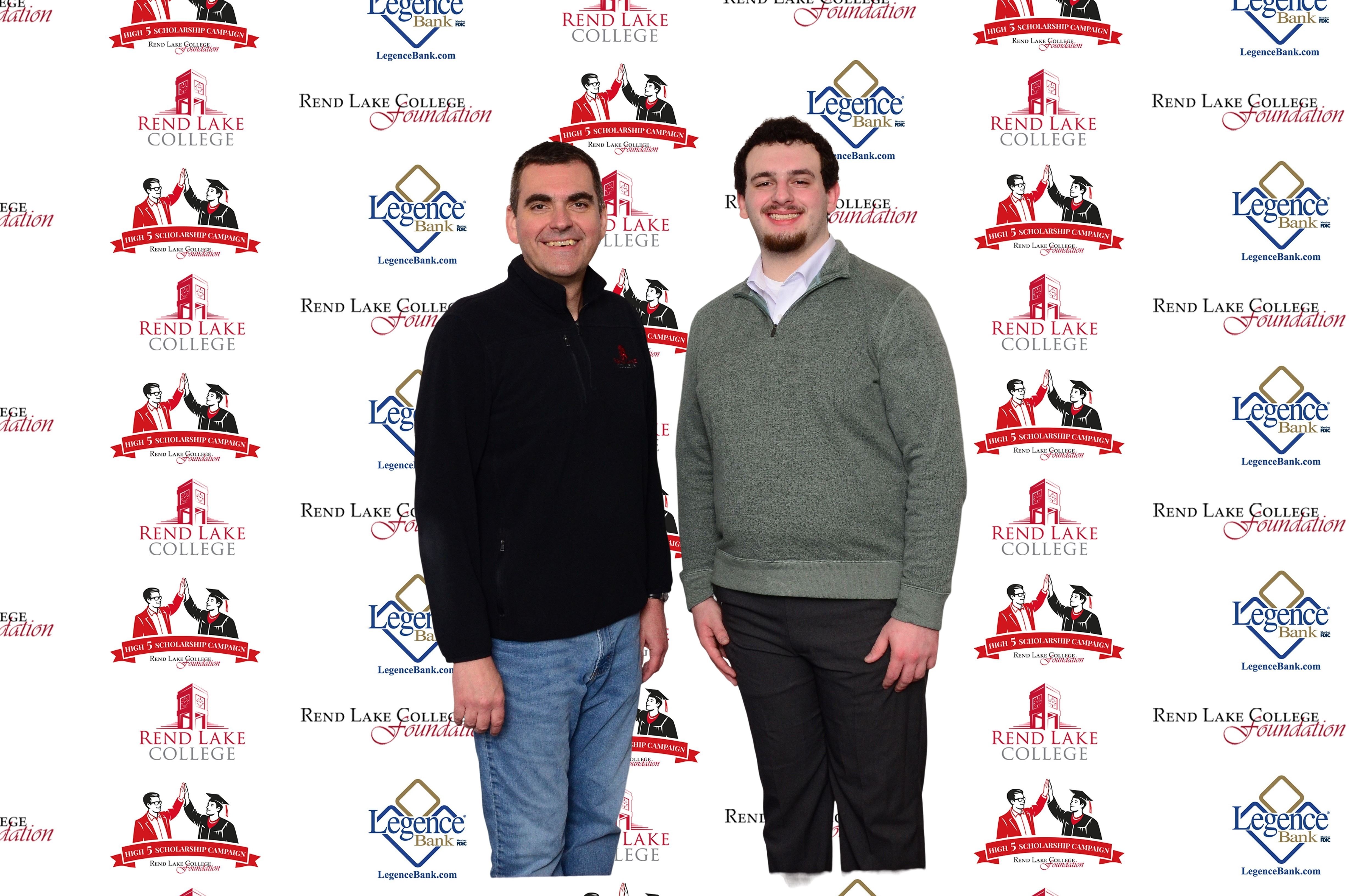 Pictured, (L-R) Scholarship Representative Chad Copple, Scholarship Recipient Keegan Harris