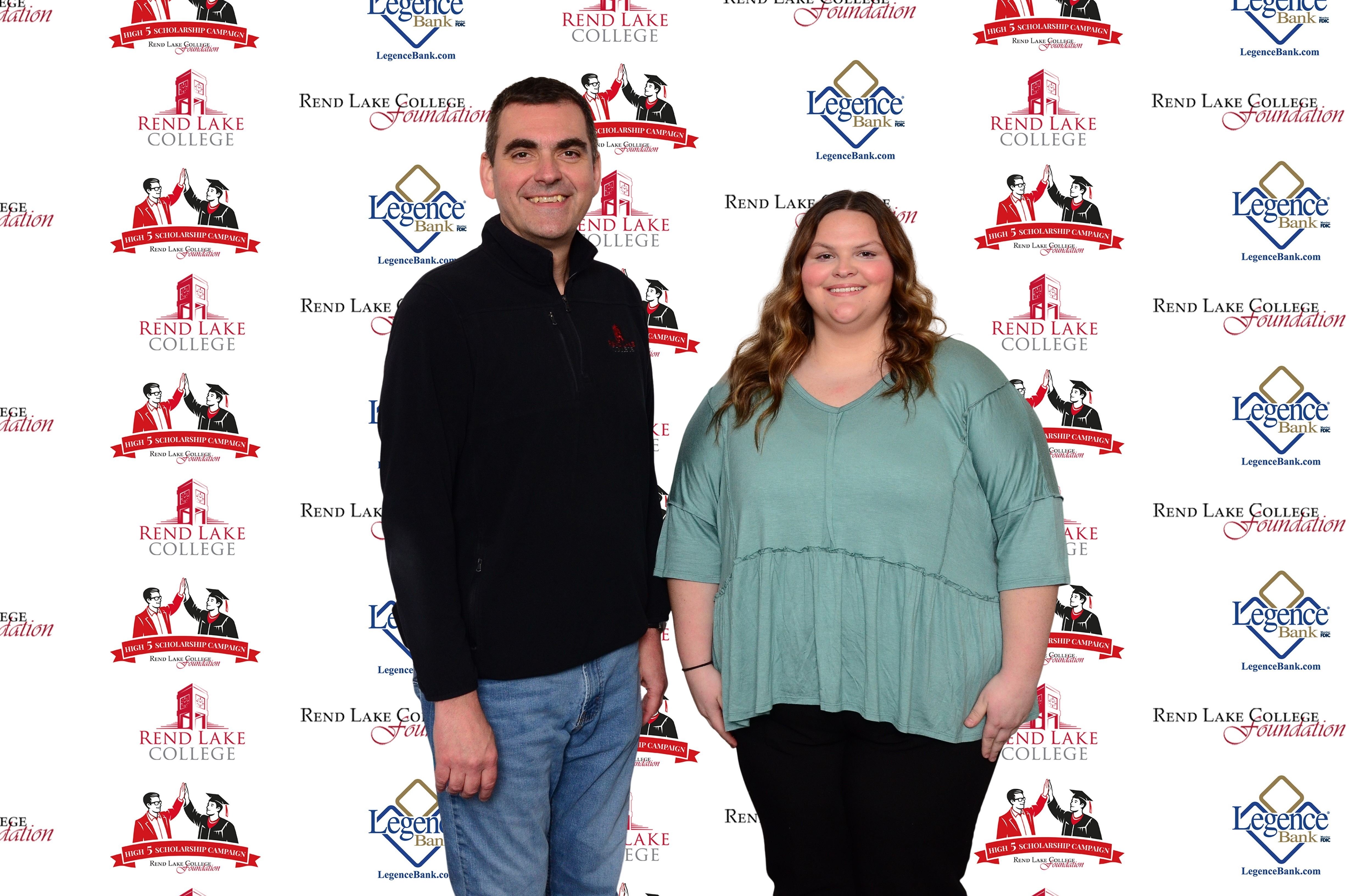 Pictured, (L-R) Scholarship Representative Chad Copple, Scholarship Recipient Addison Furlow