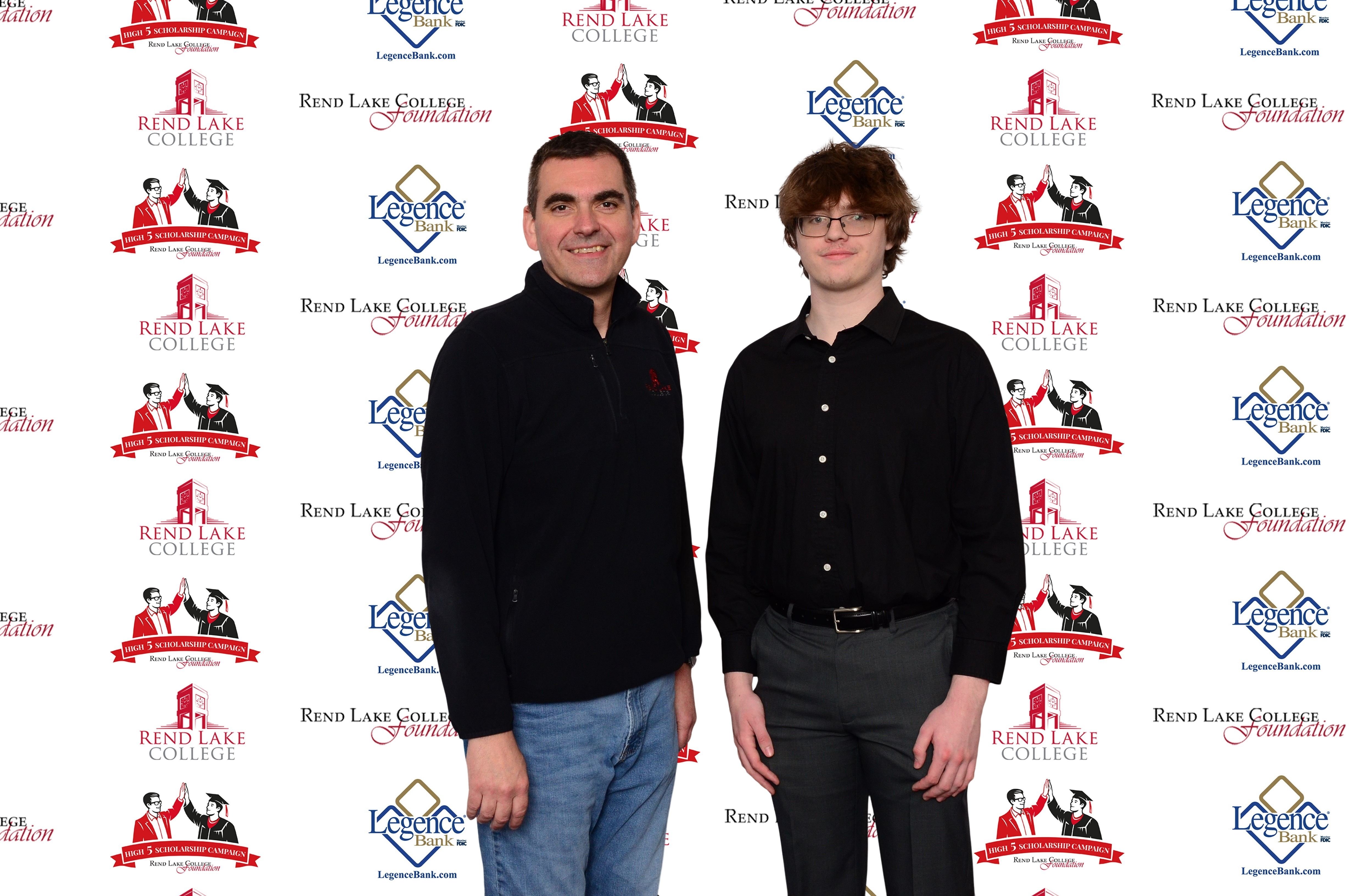 Pictured, (L-R) Scholarship Representative Chad Copple, Scholarship Recipient Trenton Rose