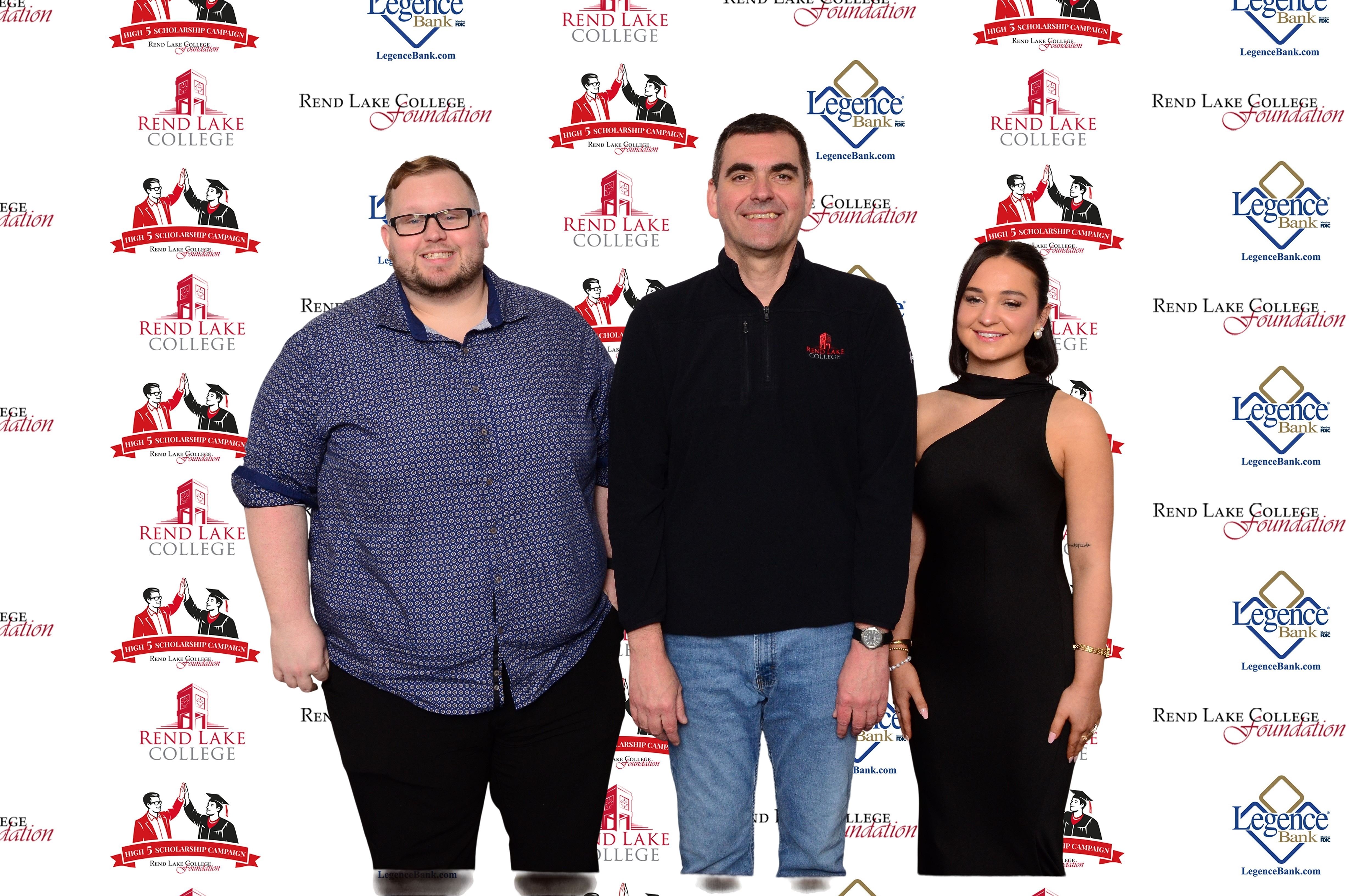Pictured, (L-R) Scholarship Recipient Robert Wilkie, Scholarship Representative Chad Copple, Scholarship Recipient Halle Smith