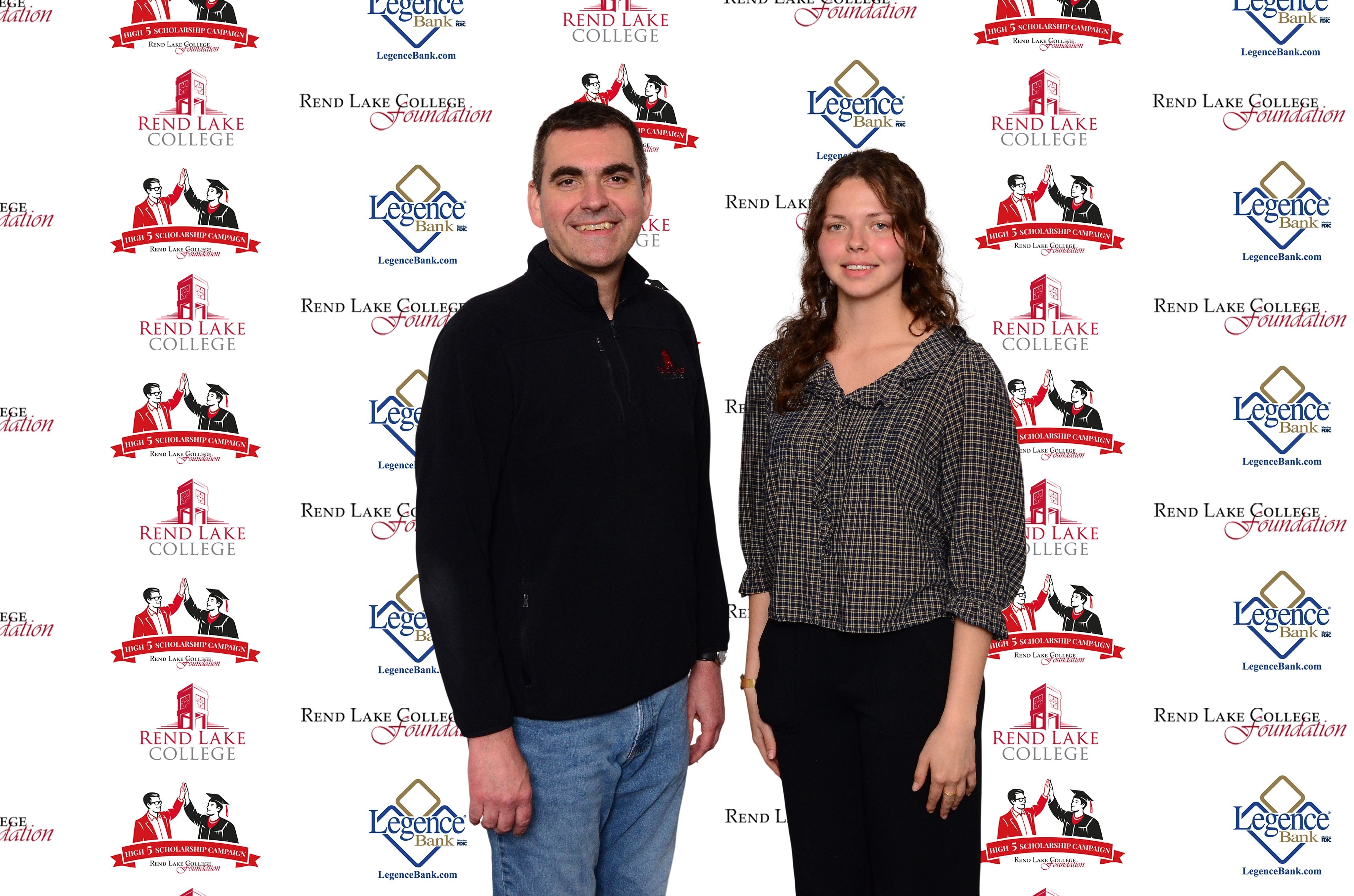 Pictured, (L-R) Scholarship Representative Chad Copple, Scholarship Recipient Briana Roberts